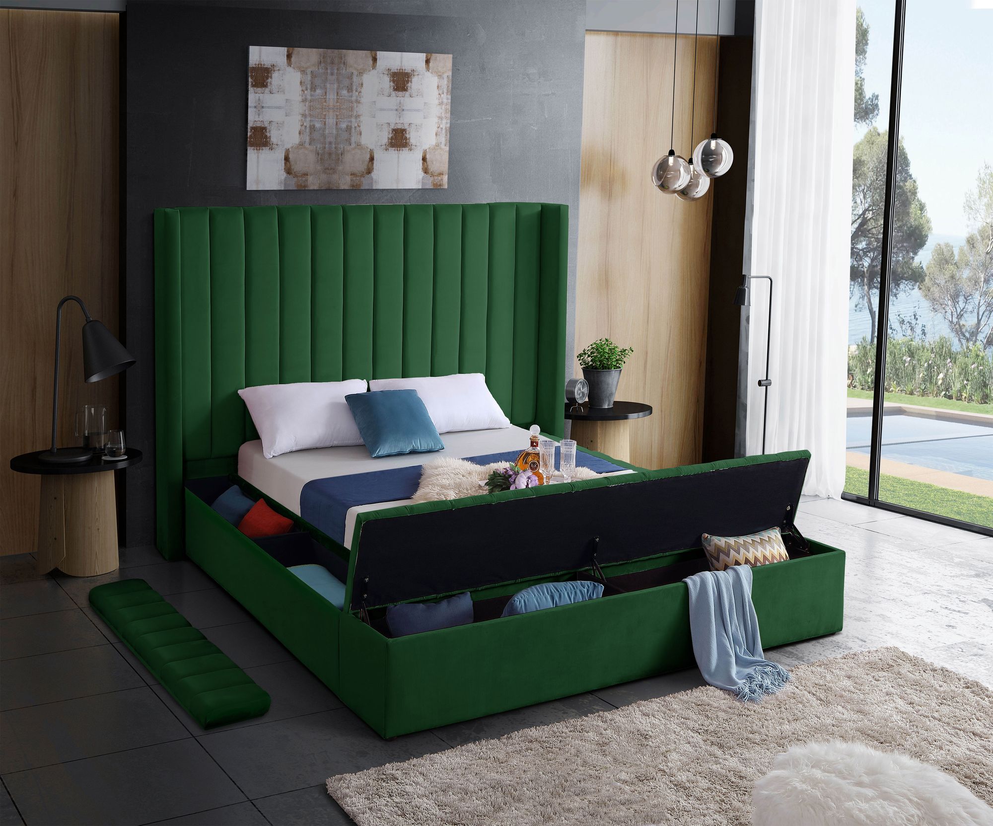 Kiki Velvet Full Size Bed