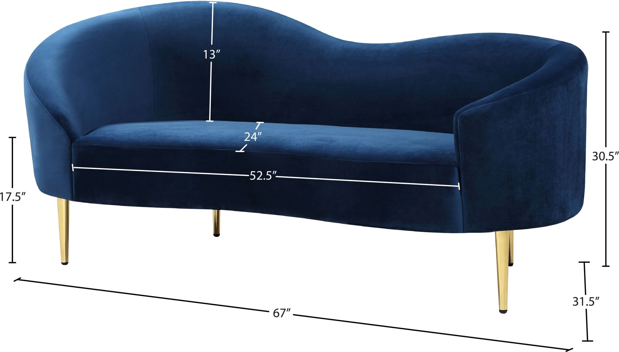 Ritz Velvet Loveseat