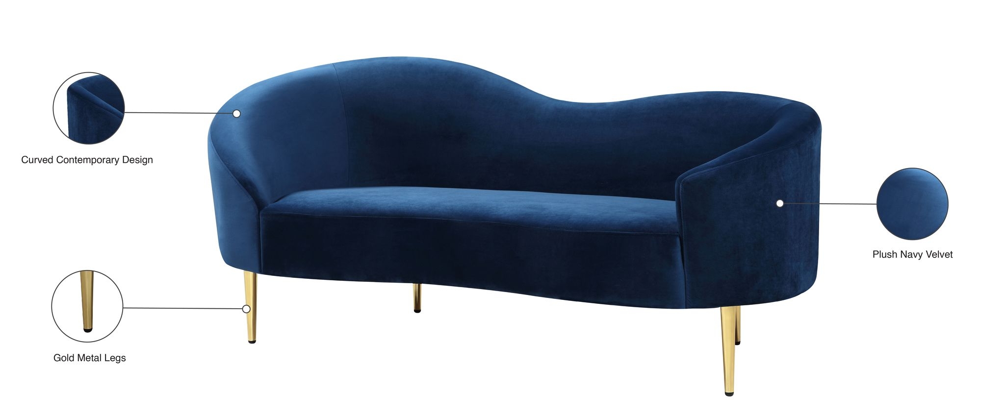 Ritz Velvet Loveseat