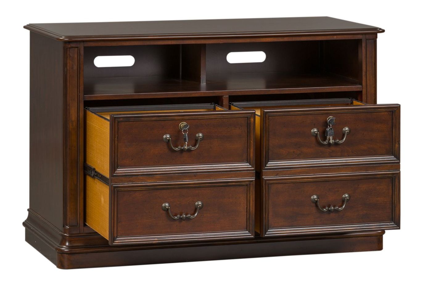 Brayton Manor Executive Desk Set | Cognac Wood Office Suite