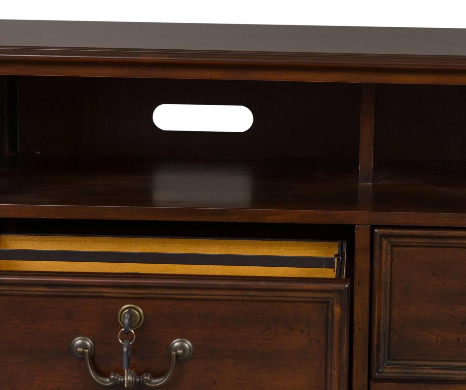 Brayton Manor Executive Desk Set | Cognac Wood Office Suite
