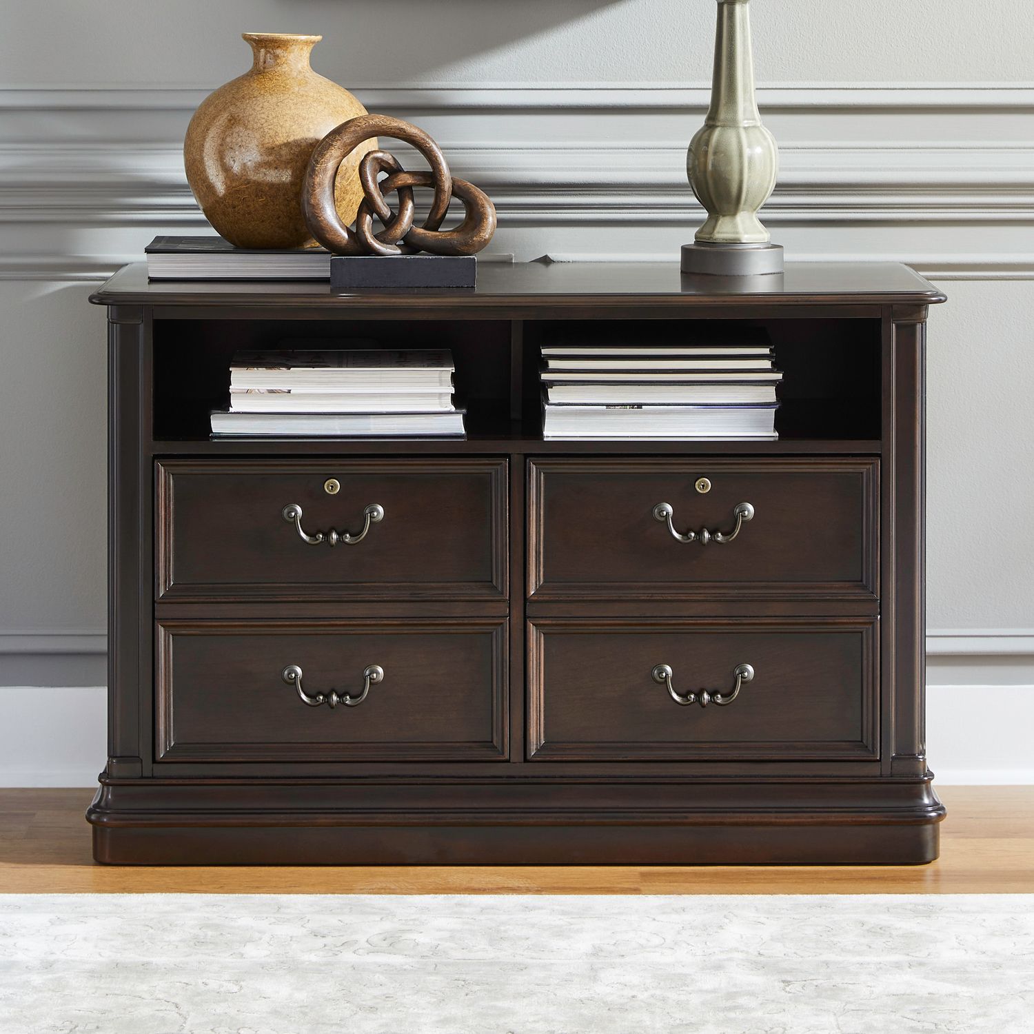 Brayton Manor Wood Jr Executive Media Lateral File Cabinet w/4 Drawers