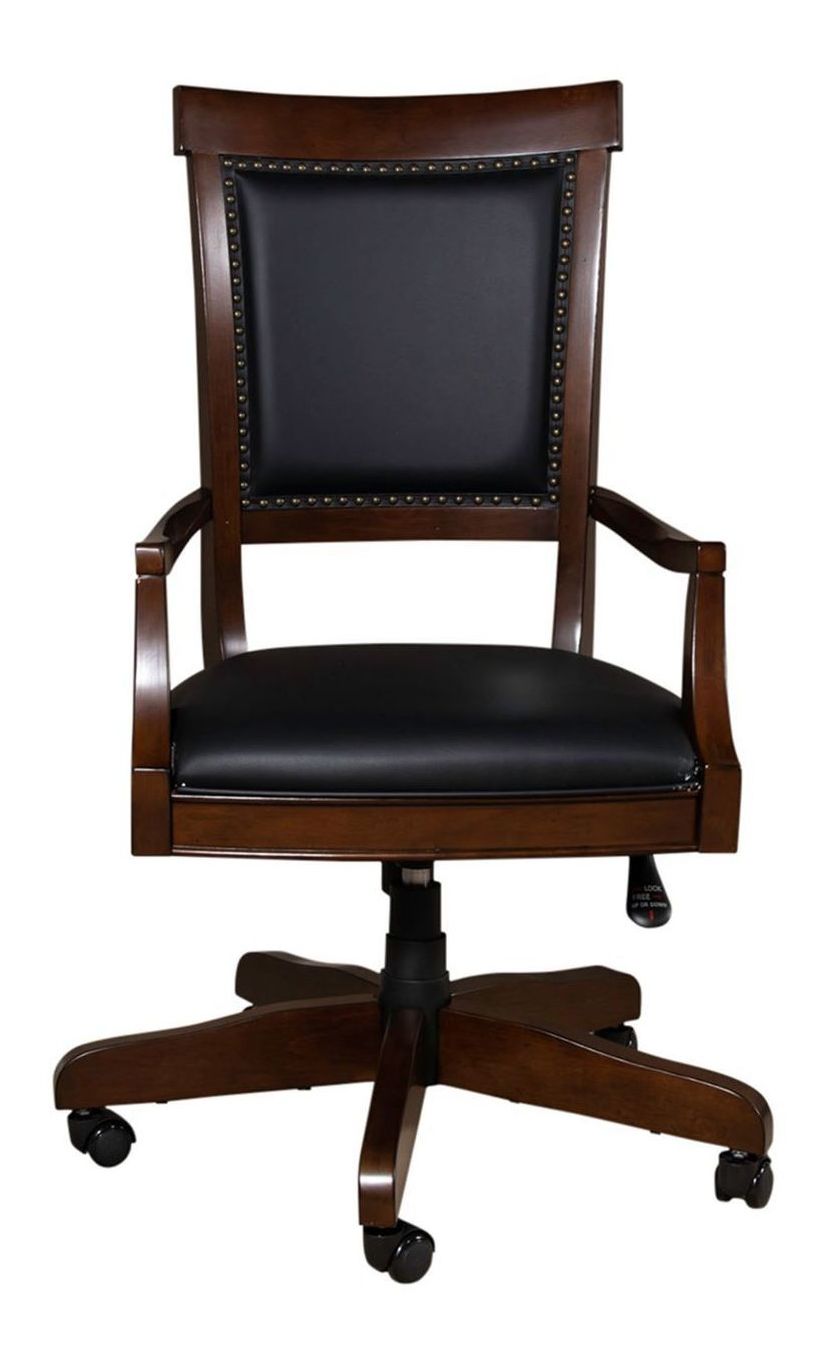 Brayton Manor Executive Desk Set | Cognac Wood Office Suite
