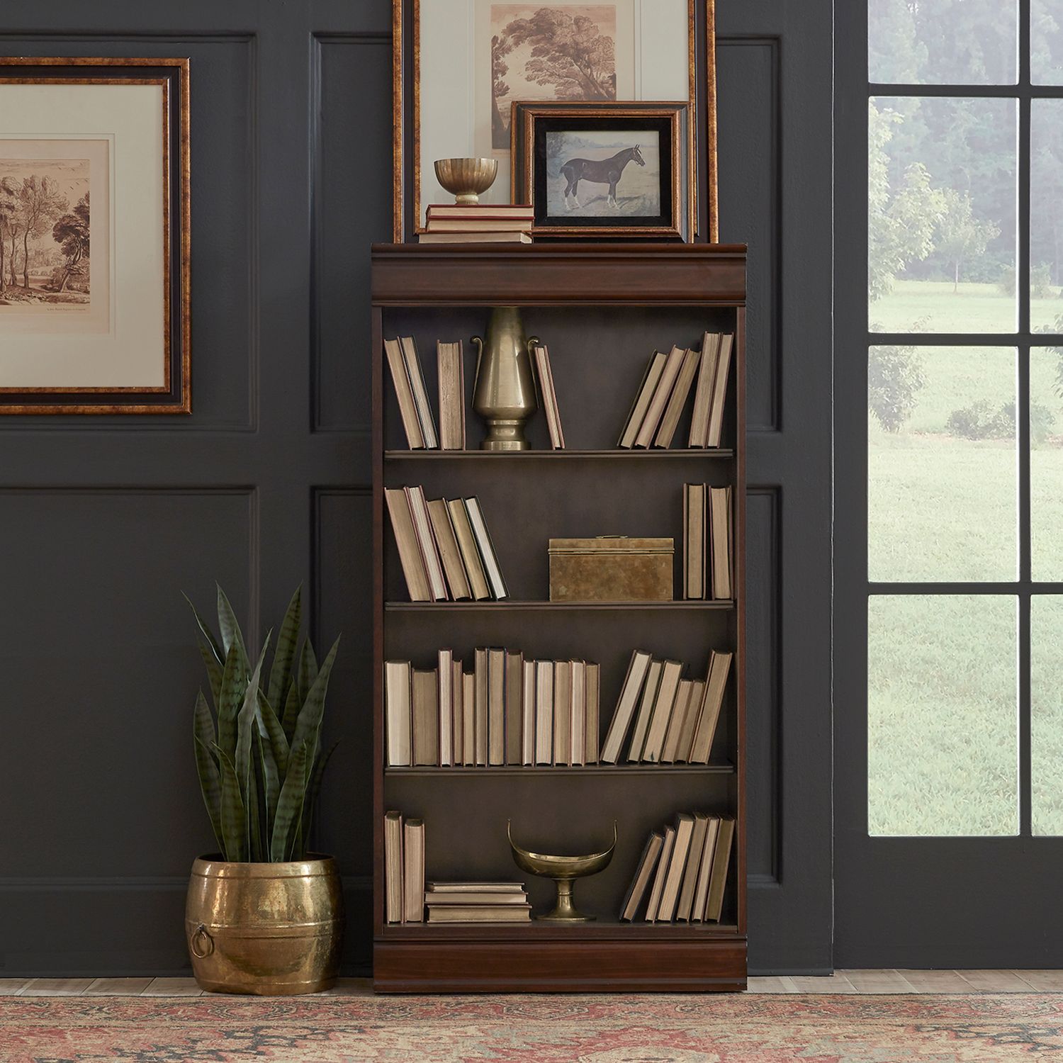 Brayton Manor Executive Desk Set | Cognac Wood Office Suite