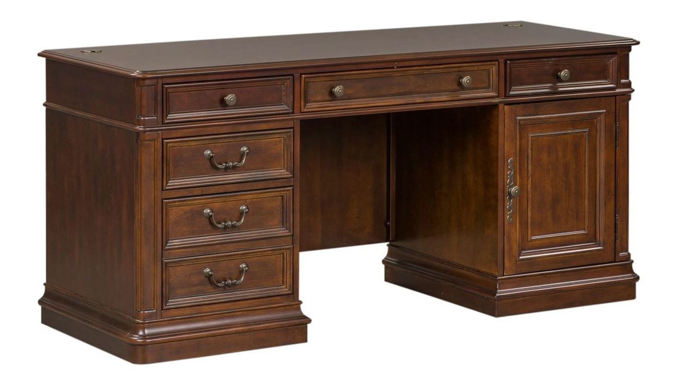 Brayton Manor Wood Credenza w/6 Drawers & Door