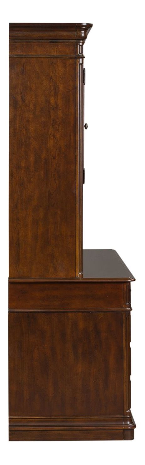 Brayton Manor Executive Desk Set | Cognac Wood Office Suite
