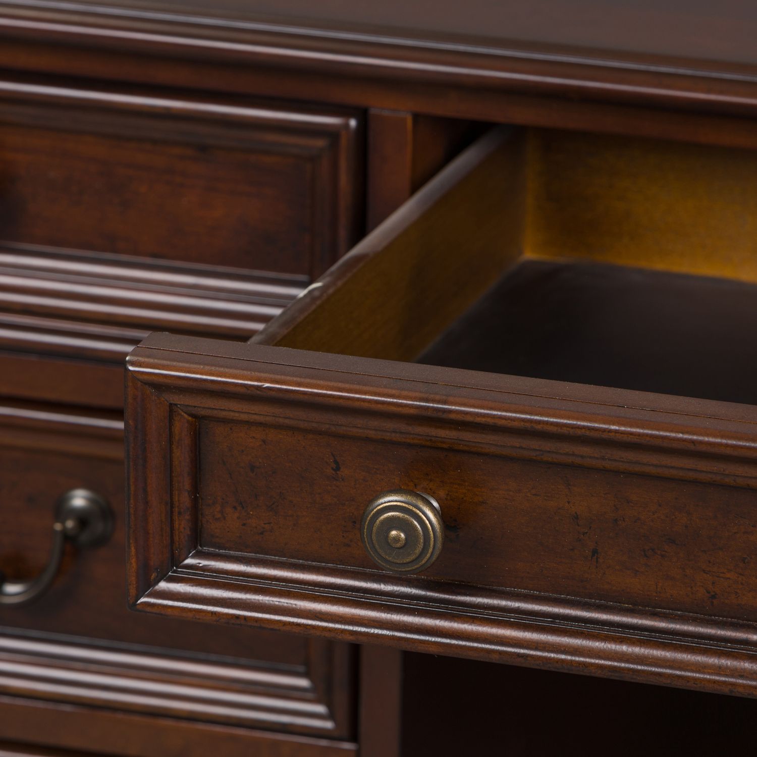 Brayton Manor Rectangular Wood Jr Executive Desk w/8 Drawers