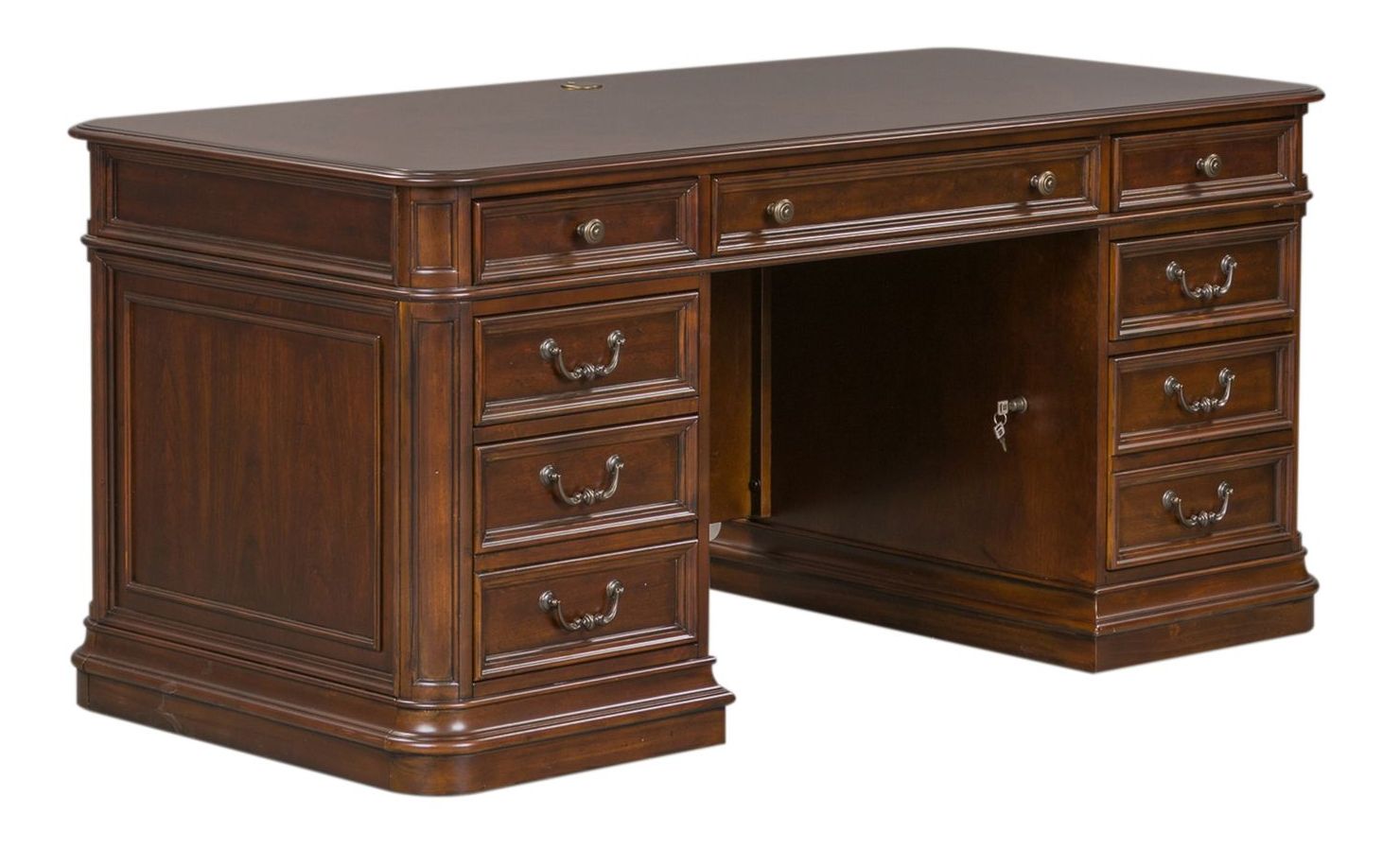 Brayton Manor Rectangular Wood Jr Executive Desk w/8 Drawers
