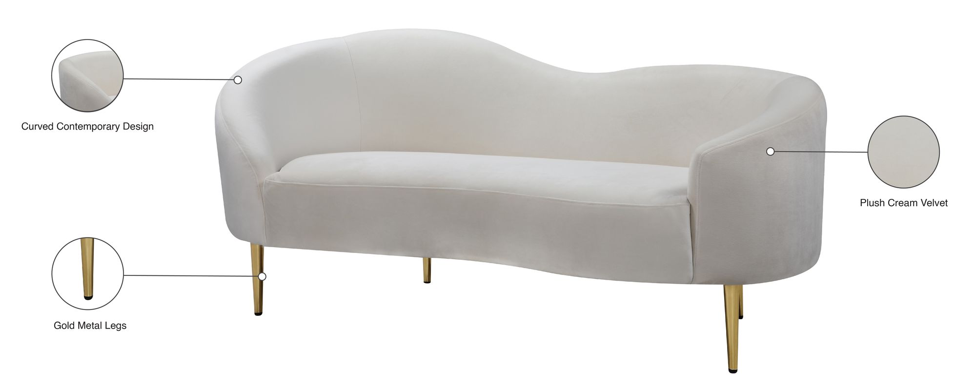 Ritz Velvet Loveseat
