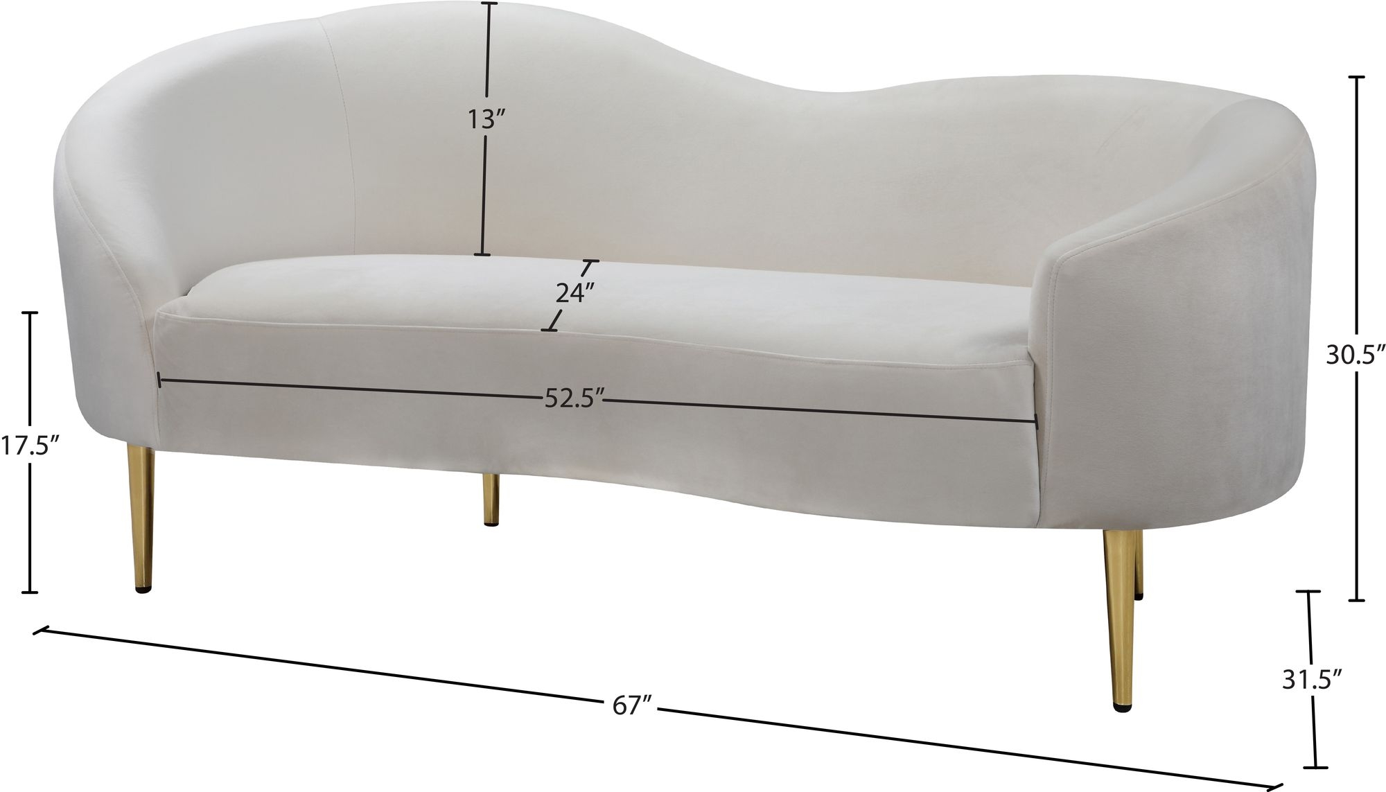 Ritz Velvet Loveseat