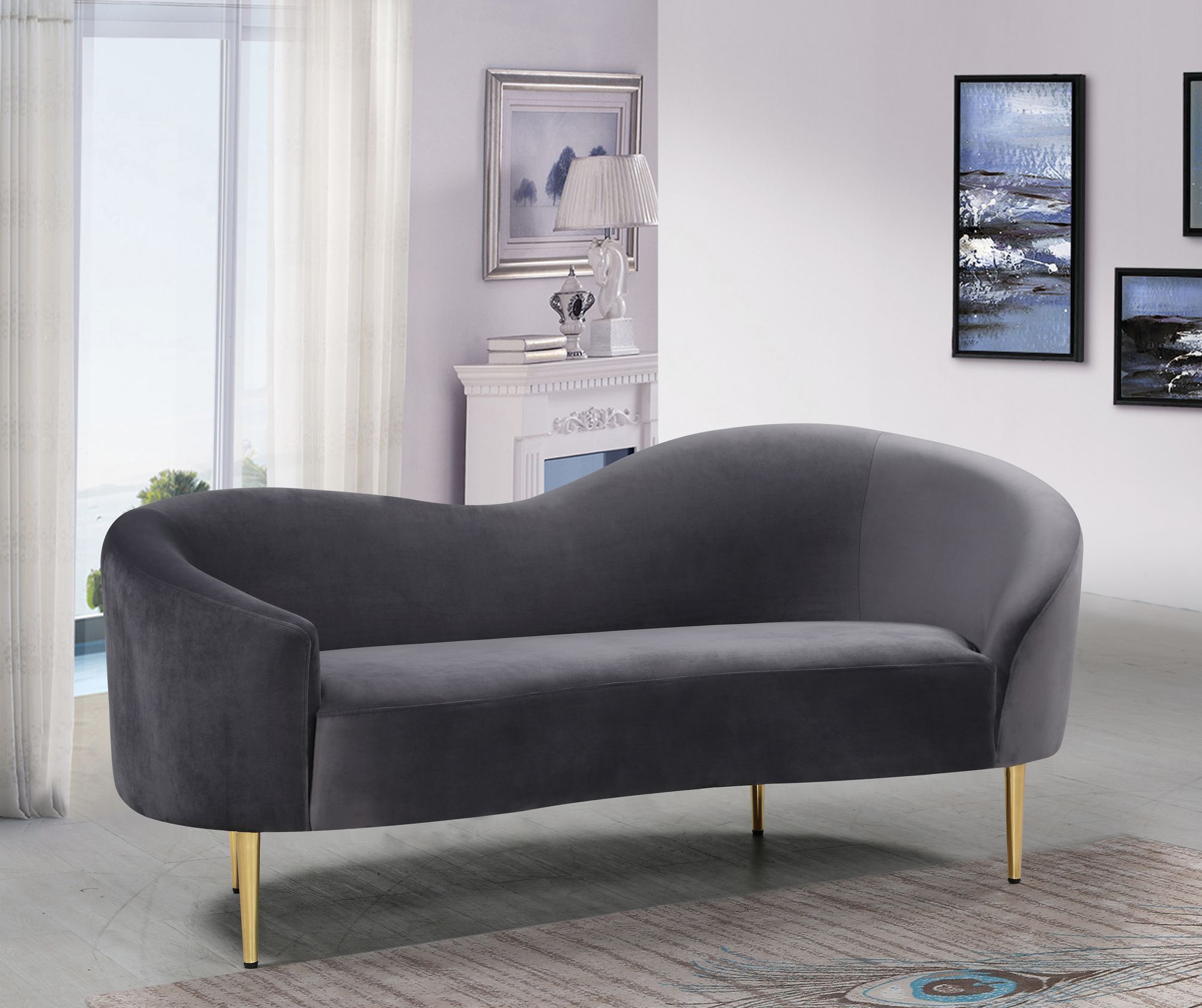 Ritz Velvet Loveseat
