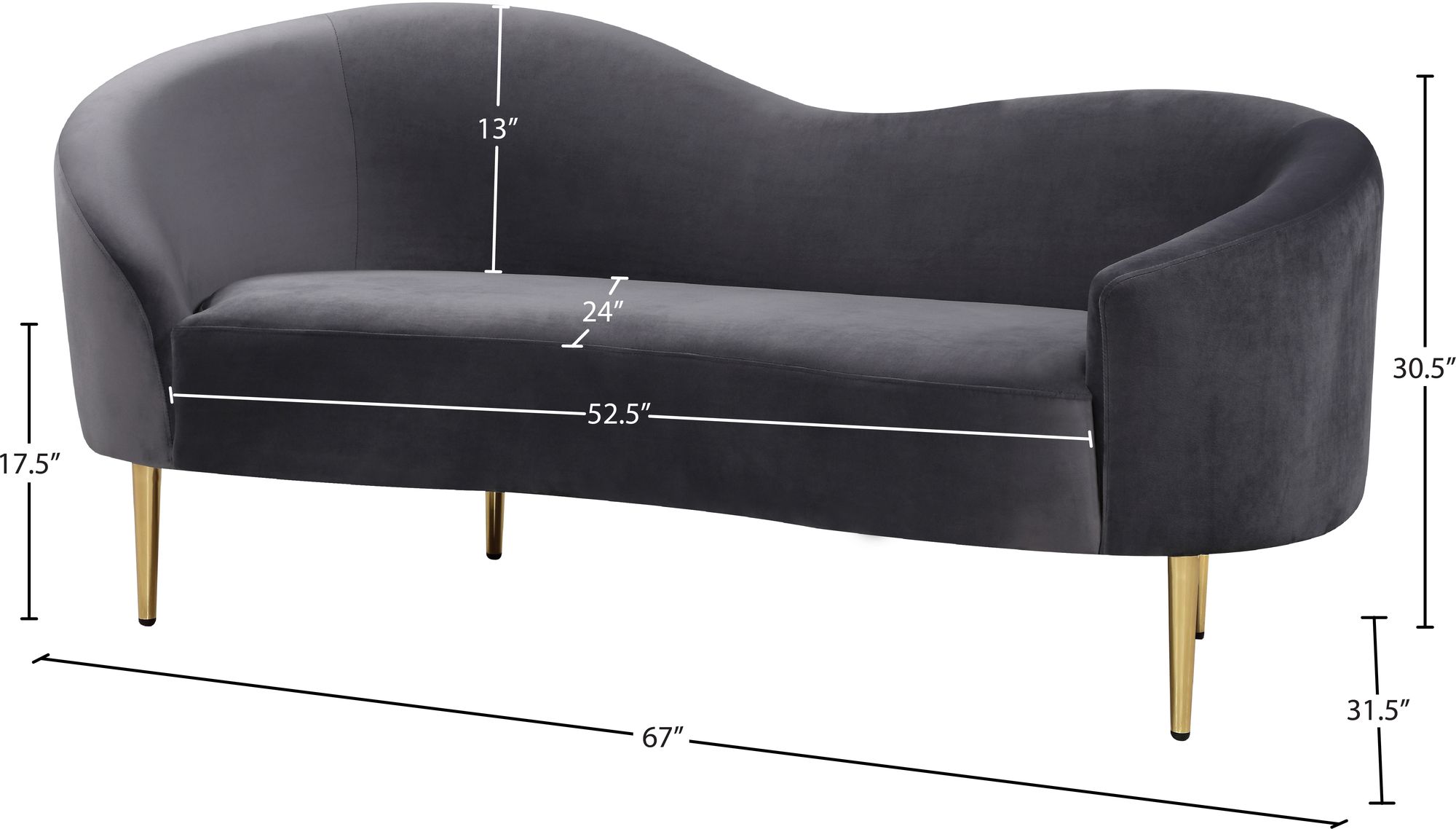 Ritz Velvet Loveseat