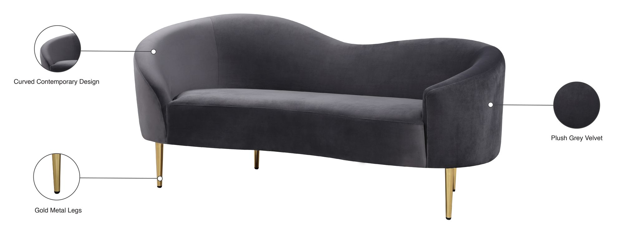 Ritz Velvet Loveseat