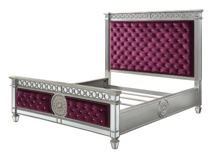 Varian Velvet/Wood Tufted Panel Bedroom Set