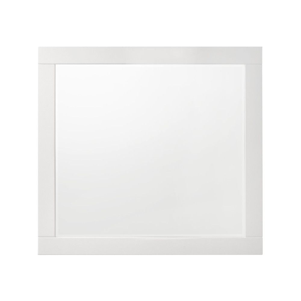 Benjara Cel 41 Inch Solid Wood Mirror, Portrait, Rectangular, White