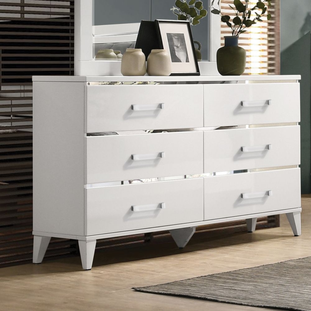 Chelsie Wood Double Dresser w/6 Drawers