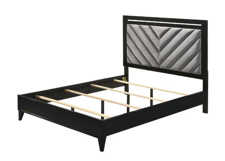 Chelsie Fabric/Wood Panel Bedroom Set