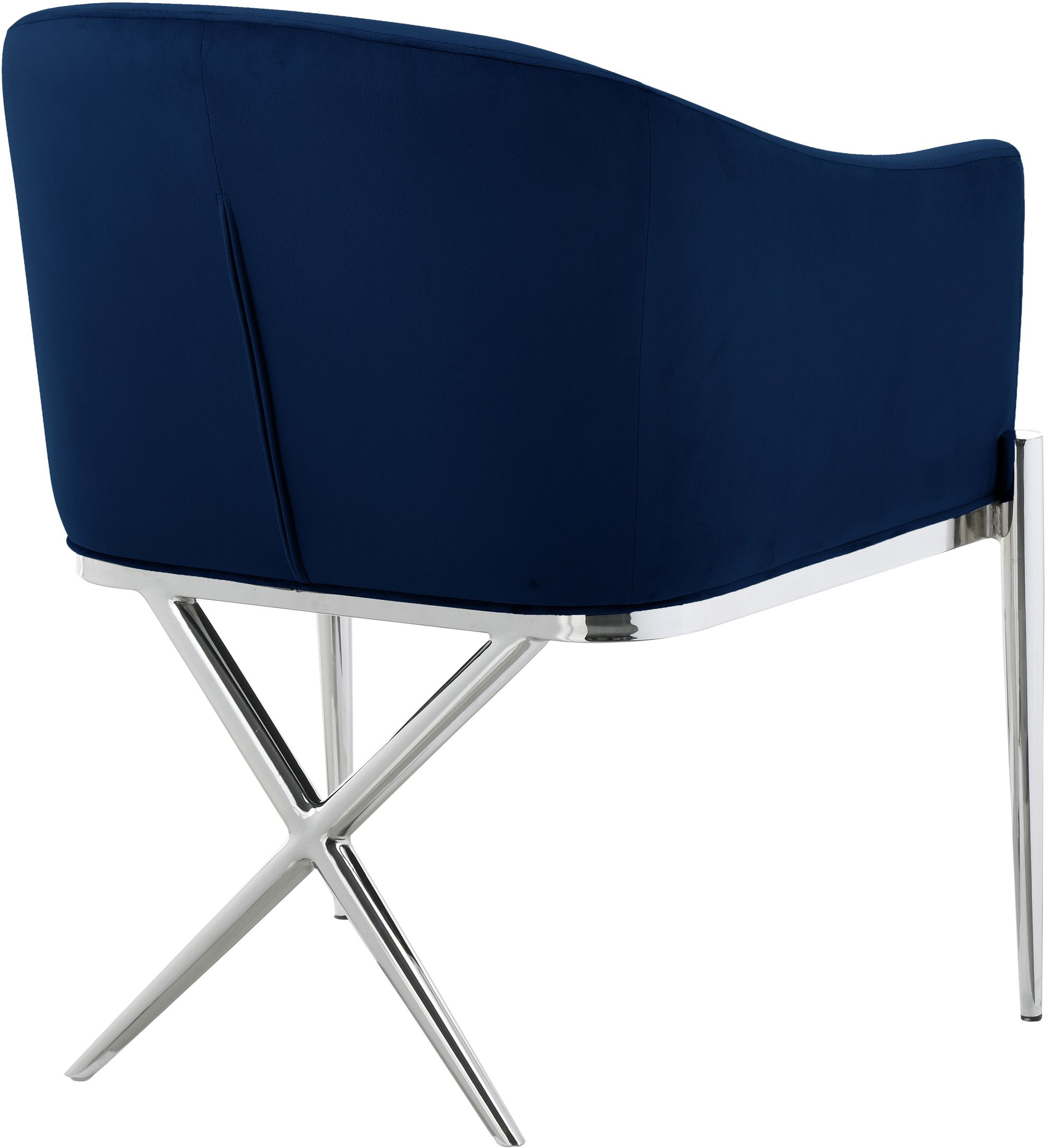 Xavier Velvet Dining Chair with Chrome Steel Legs