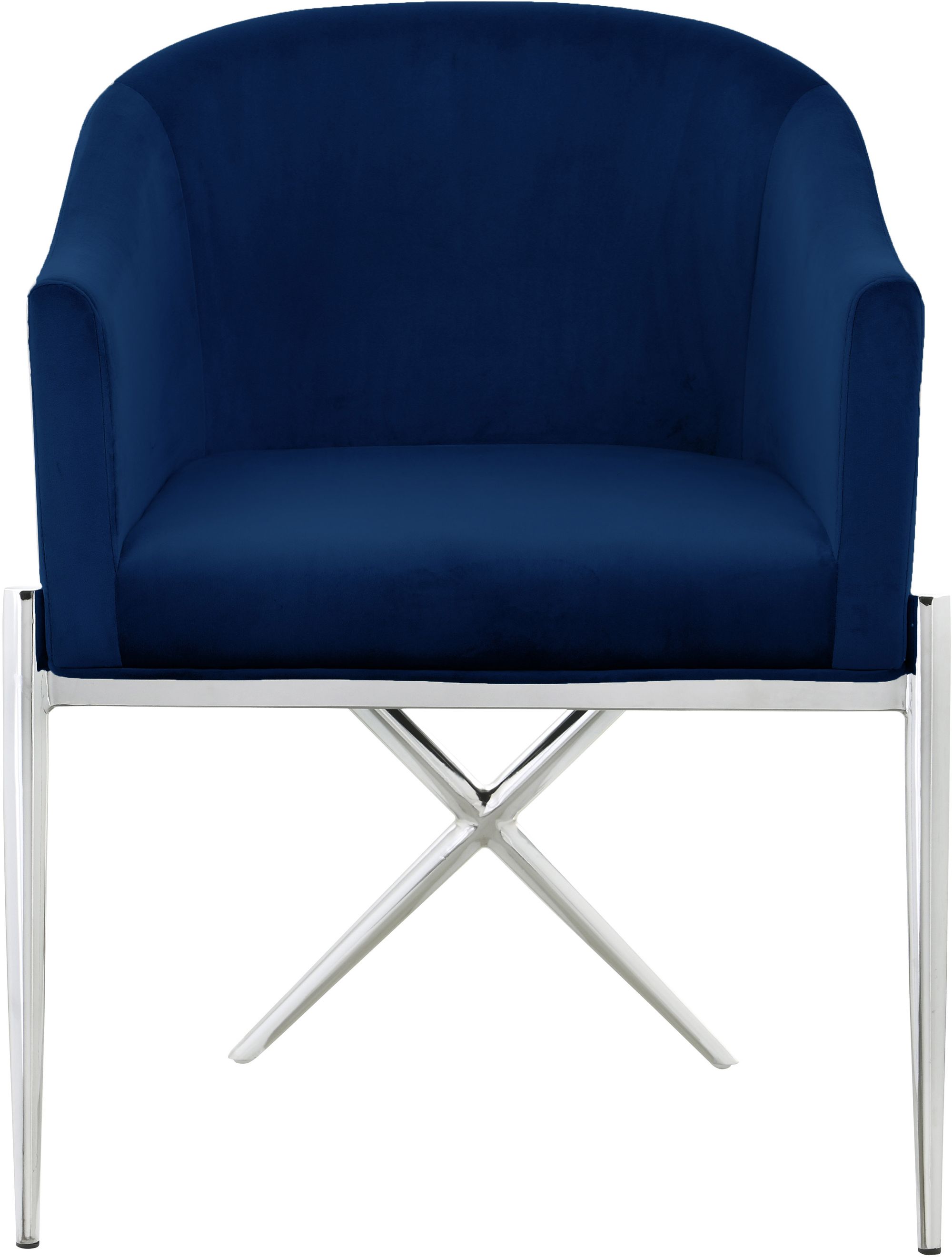 Xavier Velvet Dining Chair with Chrome Steel Legs