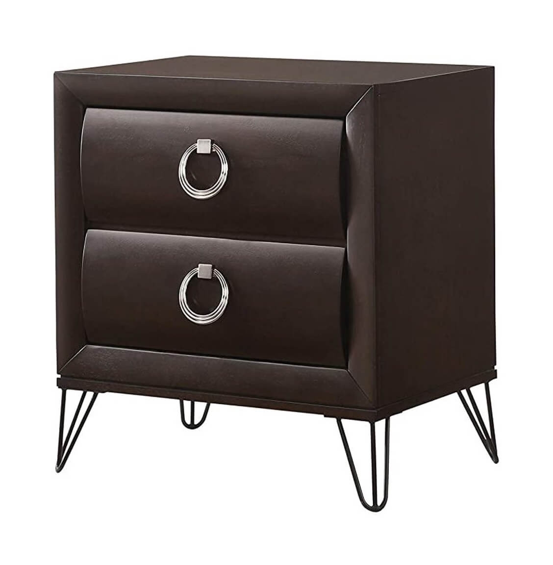 Benjara BM227161 2 Drawer Wooden Nightstand 