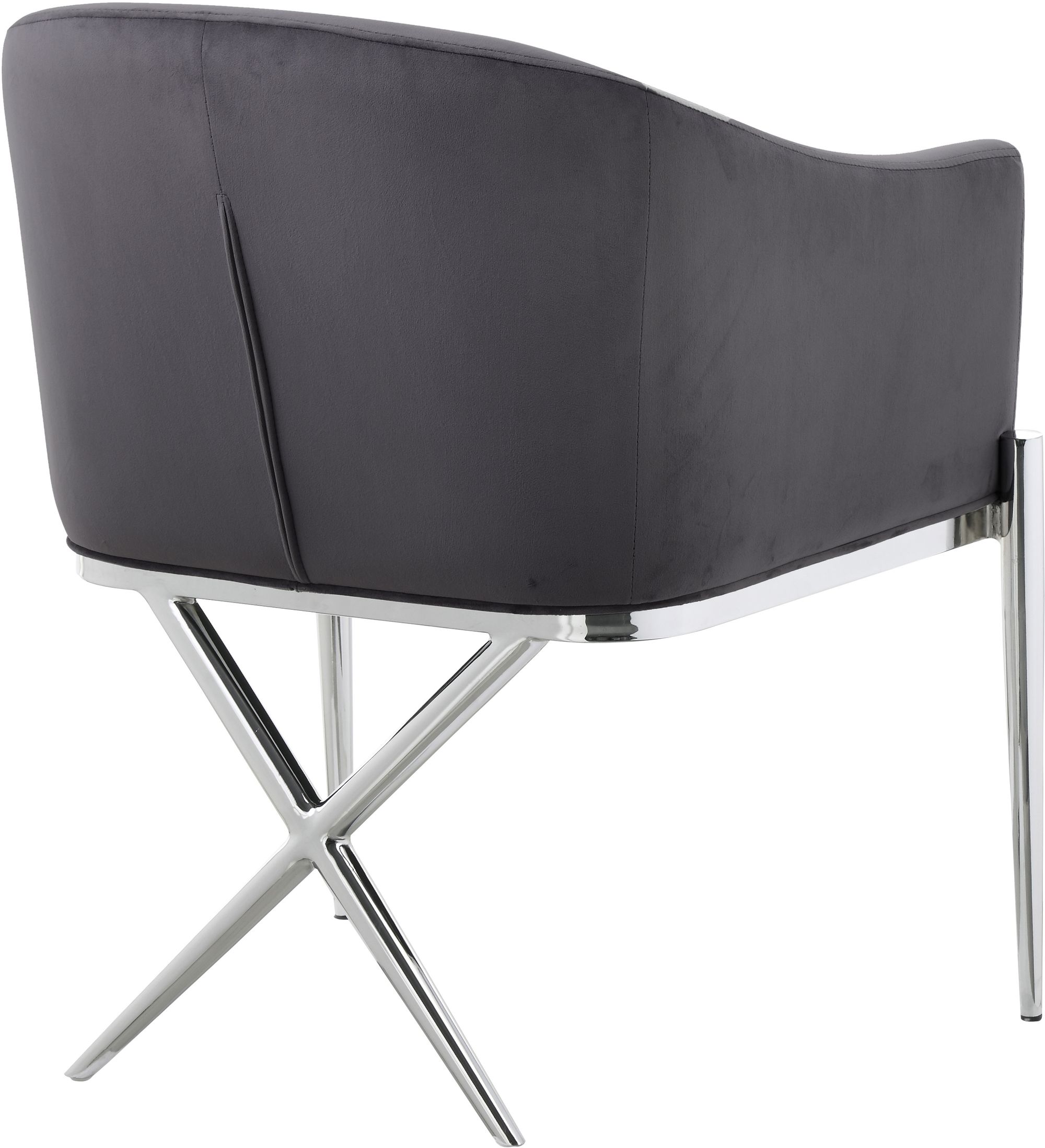Xavier Velvet Dining Chair with Chrome Steel Legs