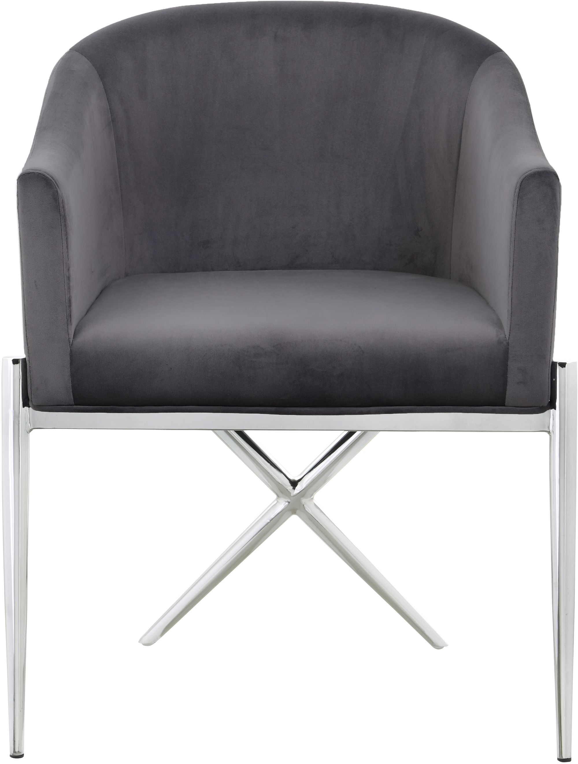 Xavier Velvet Dining Chair with Chrome Steel Legs