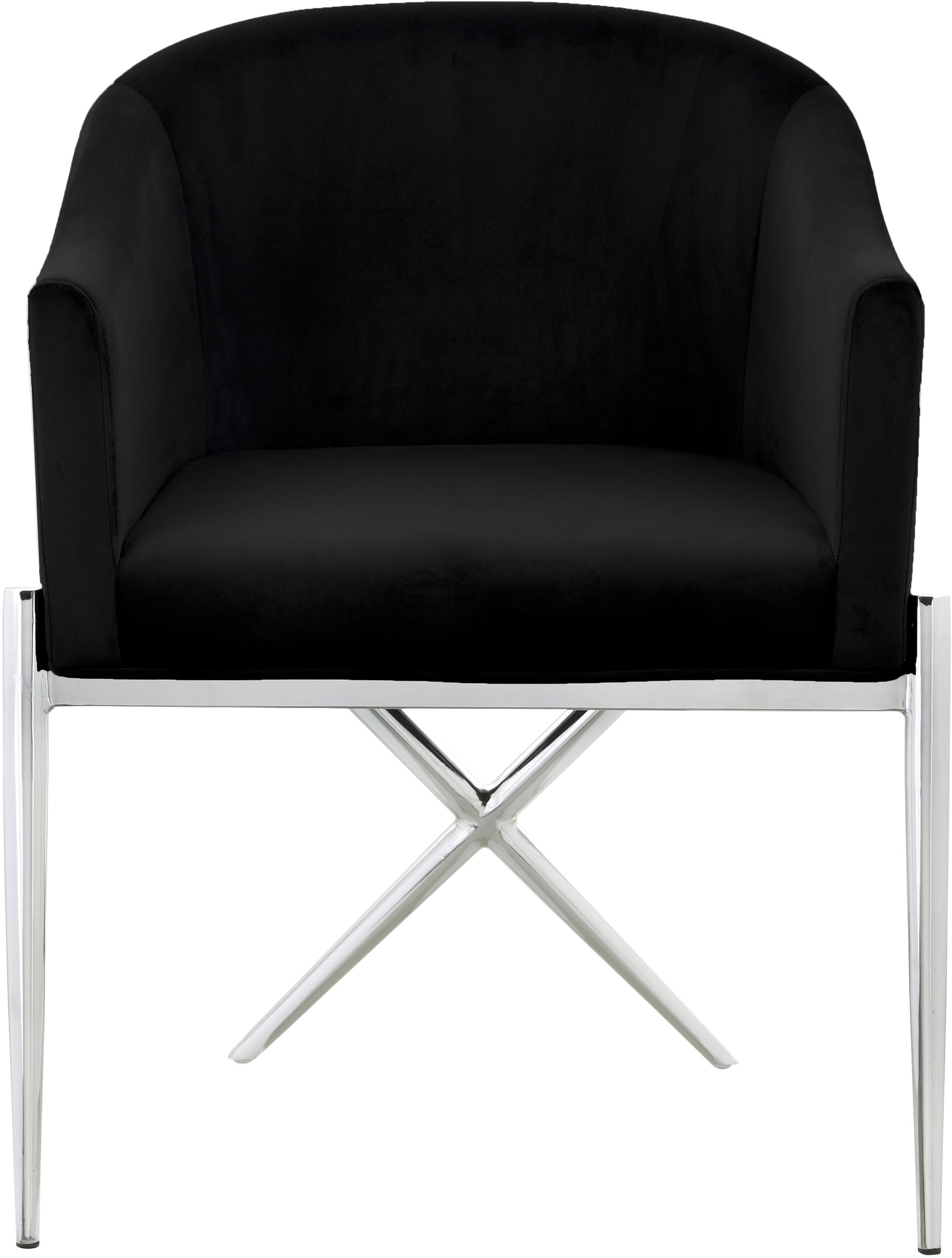 Xavier Velvet Dining Chair with Chrome Steel Legs
