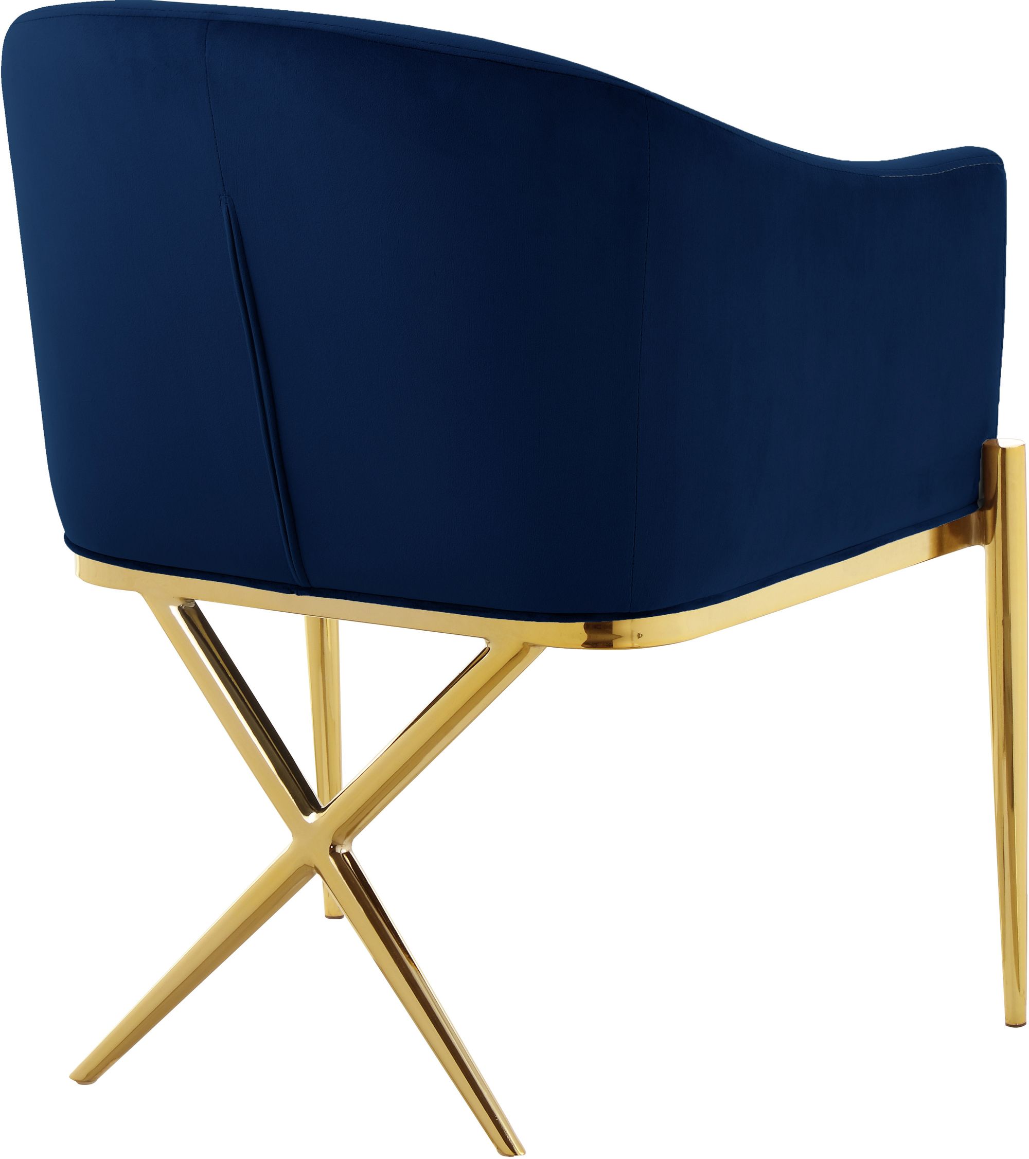Xavier Velvet Dining Chair with Gold Steel Legs
