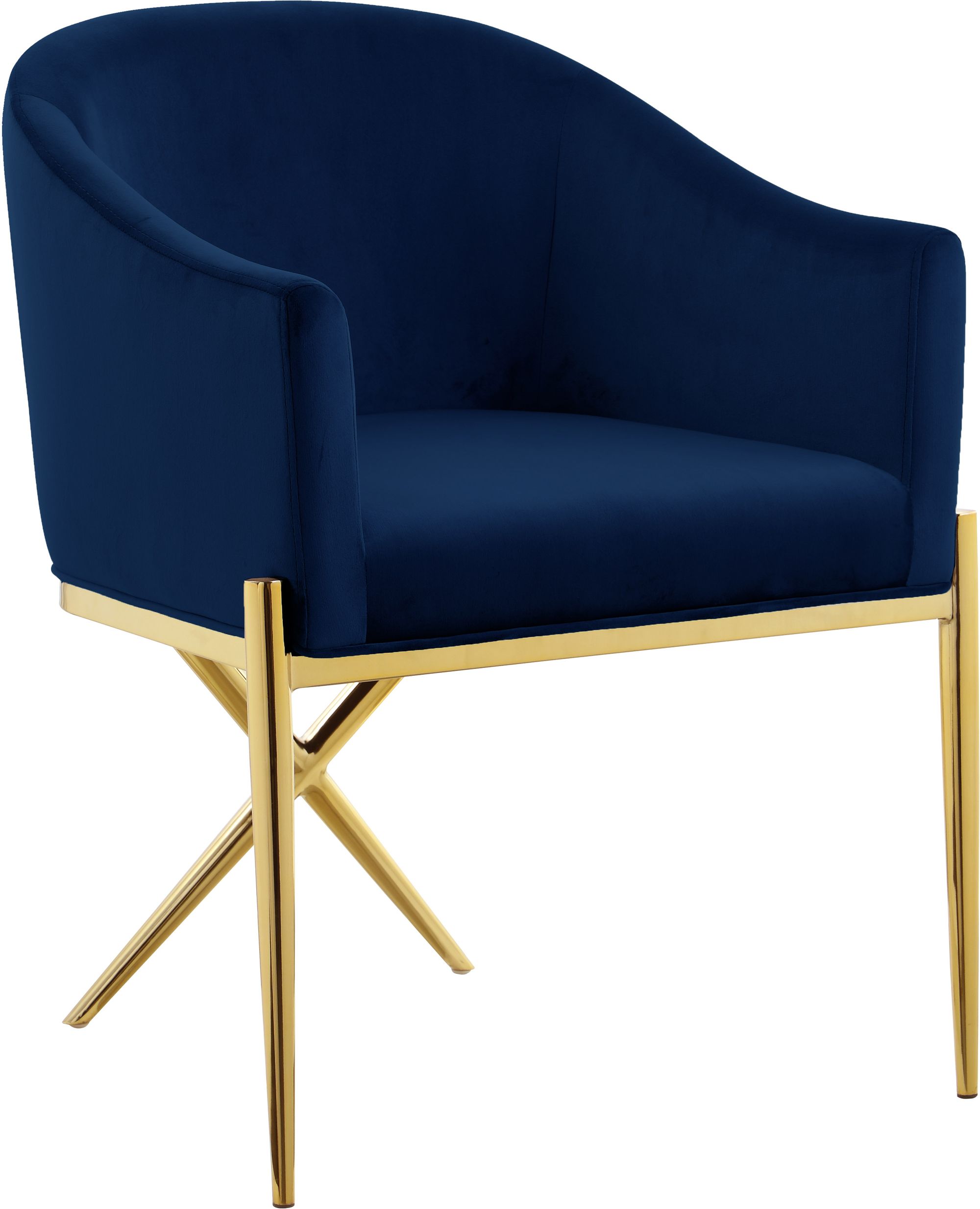 Xavier Velvet Dining Chair with Gold Steel Legs
