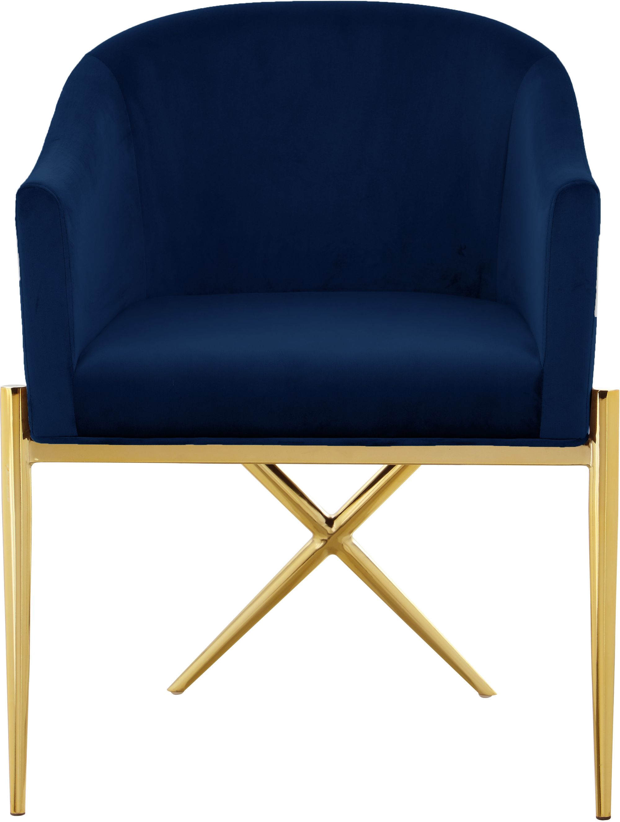 Xavier Velvet Dining Chair with Gold Steel Legs