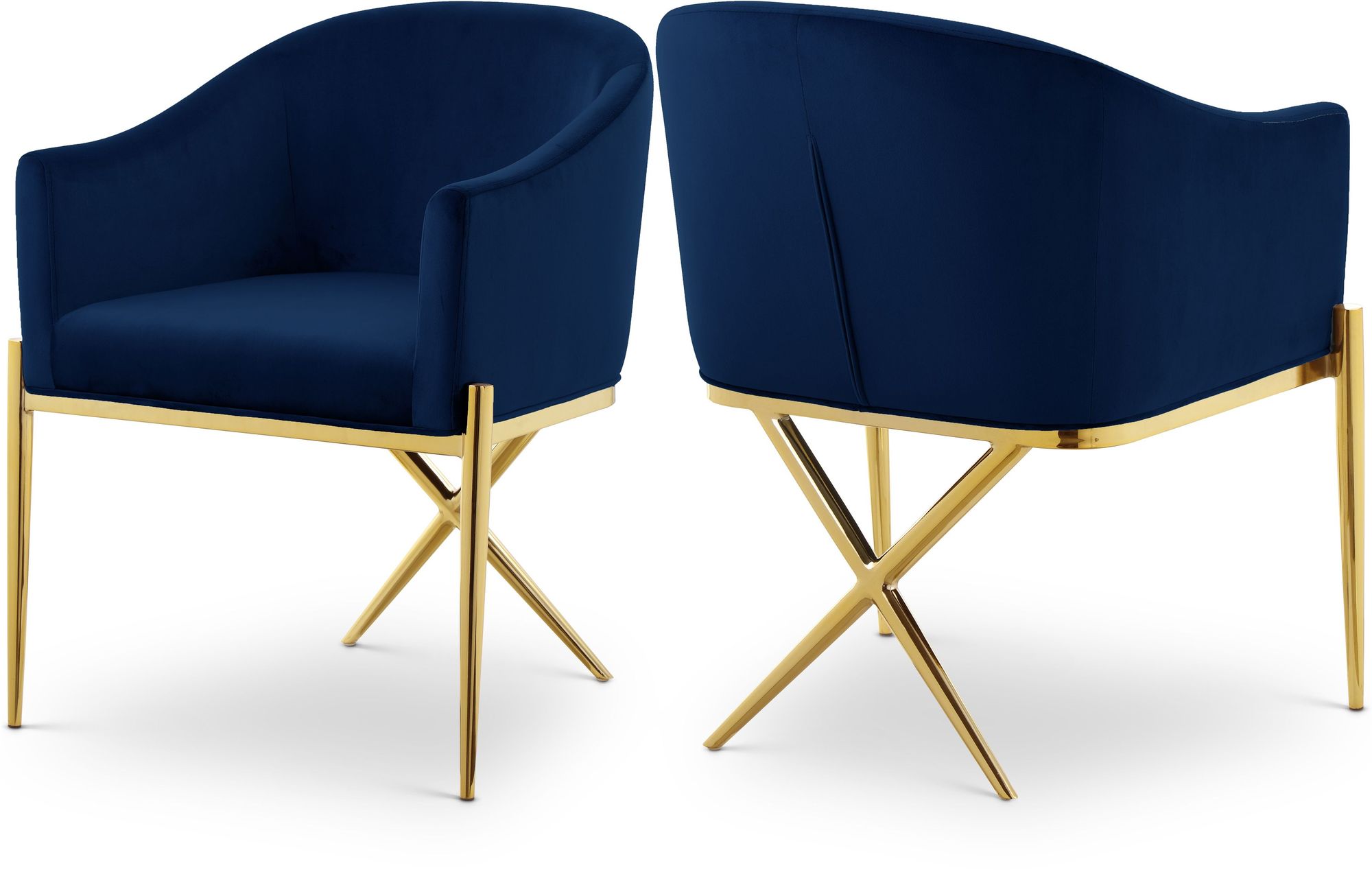 Xavier Velvet Dining Chair with Gold Steel Legs