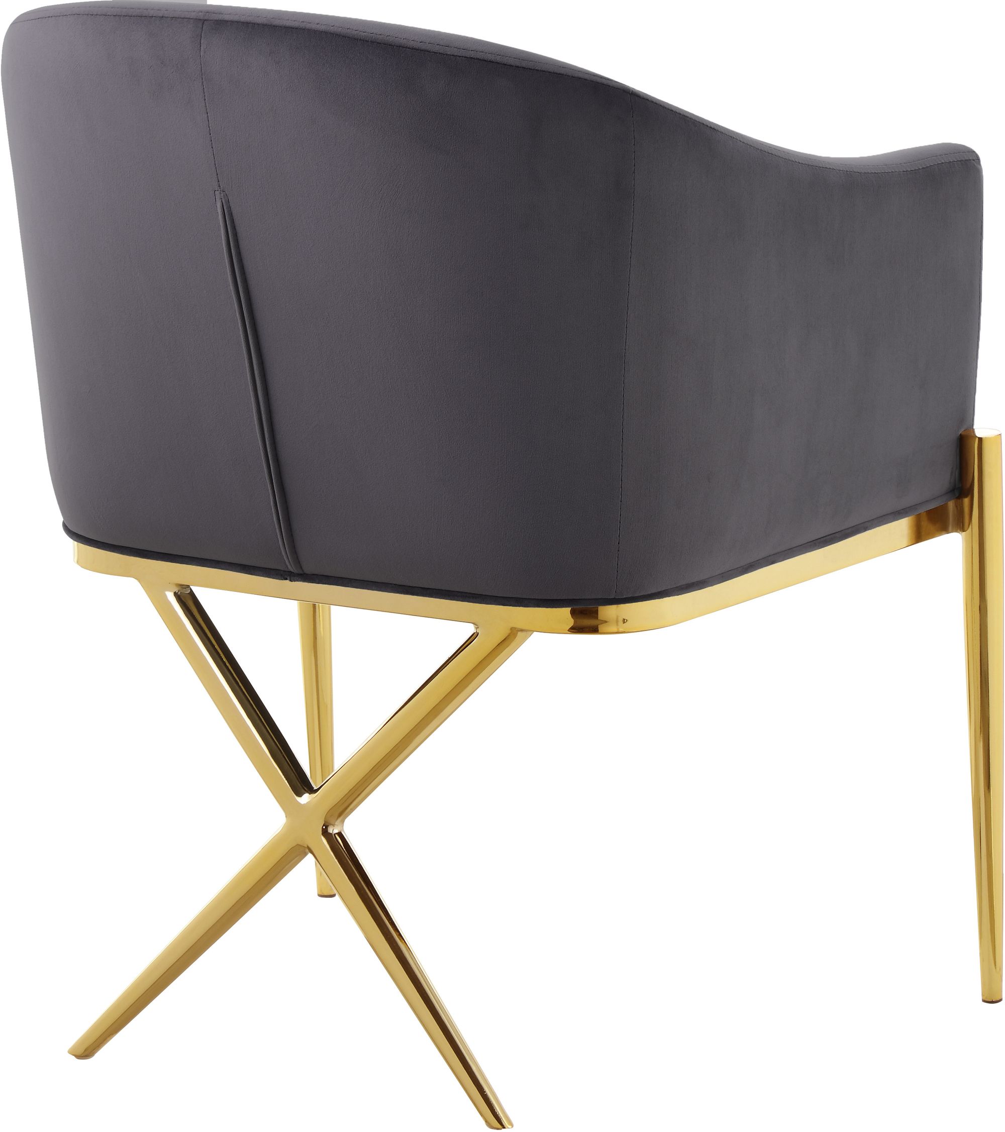 Xavier Velvet Dining Chair with Gold Steel Legs