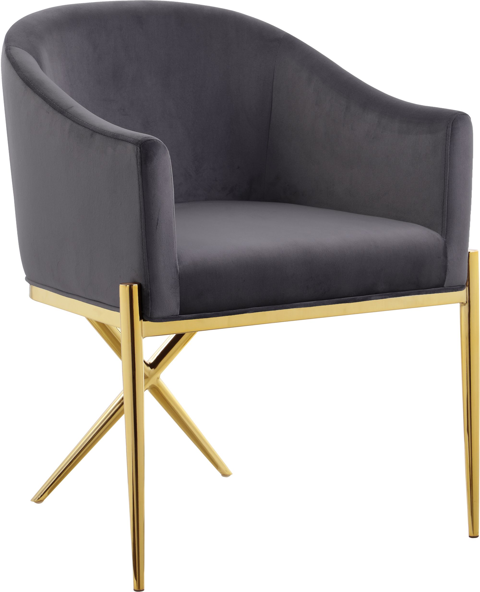 Xavier Velvet Dining Chair with Gold Steel Legs