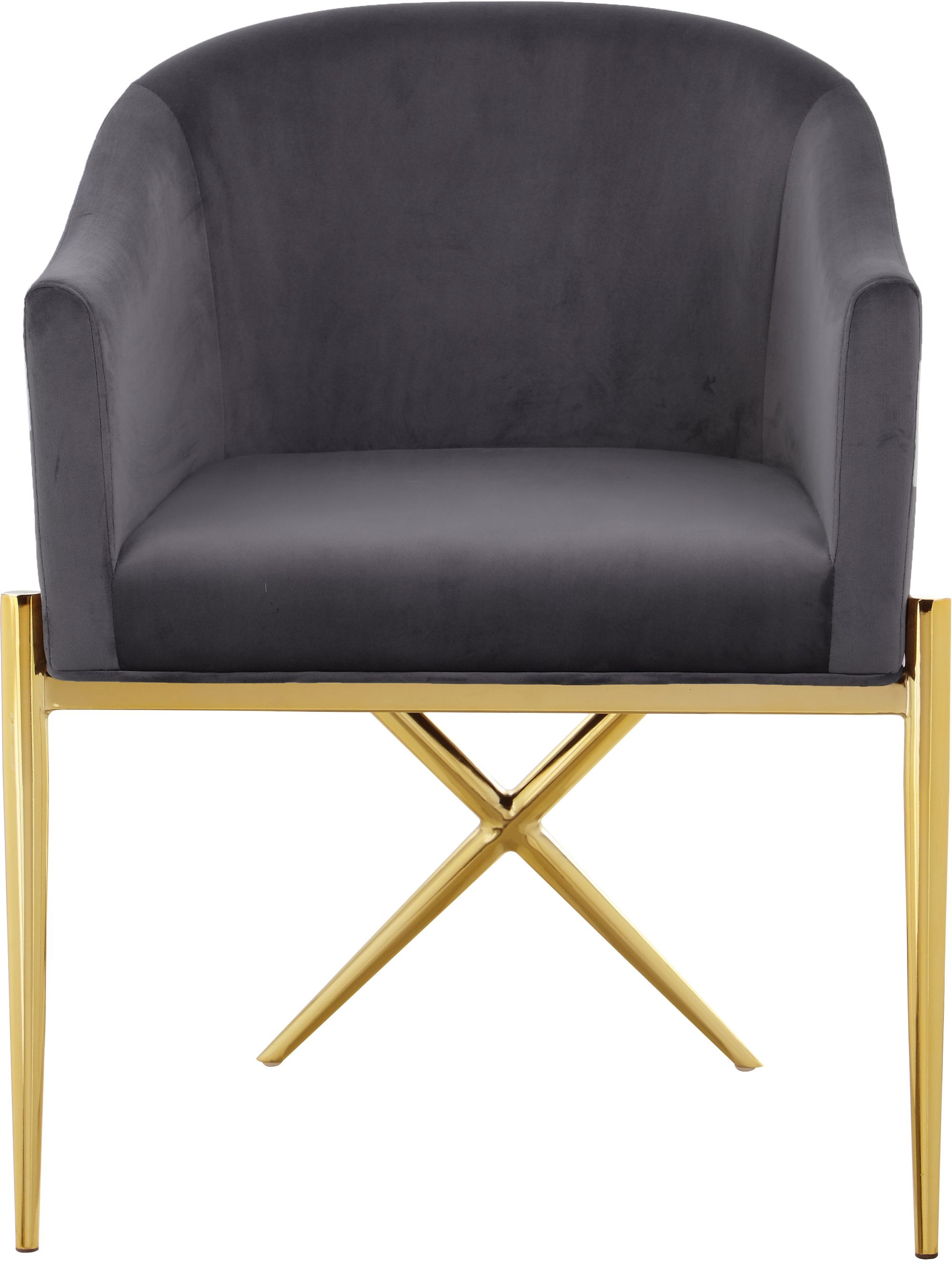 Xavier Velvet Dining Chair with Gold Steel Legs