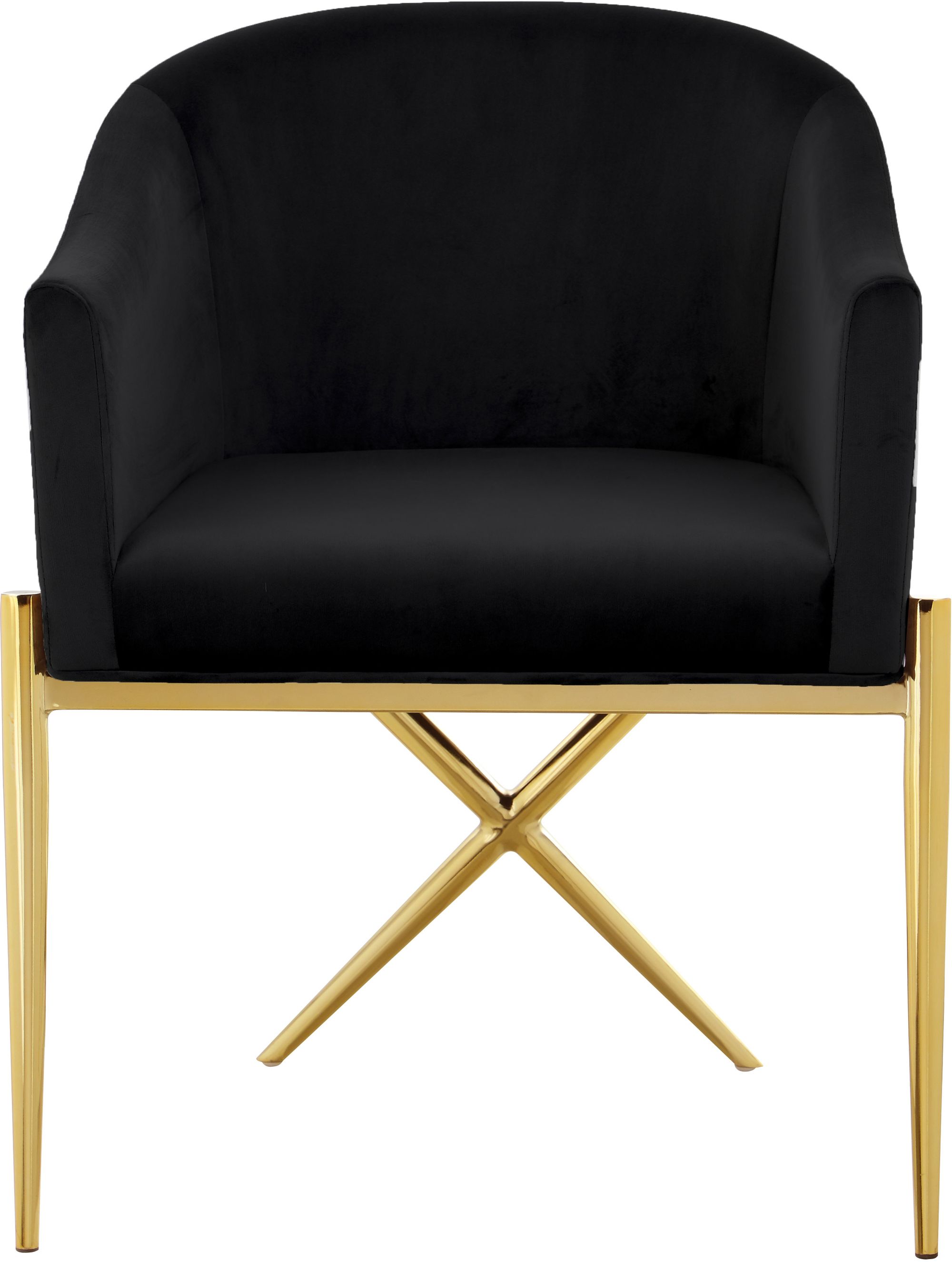 Xavier Velvet Dining Chair with Gold Steel Legs