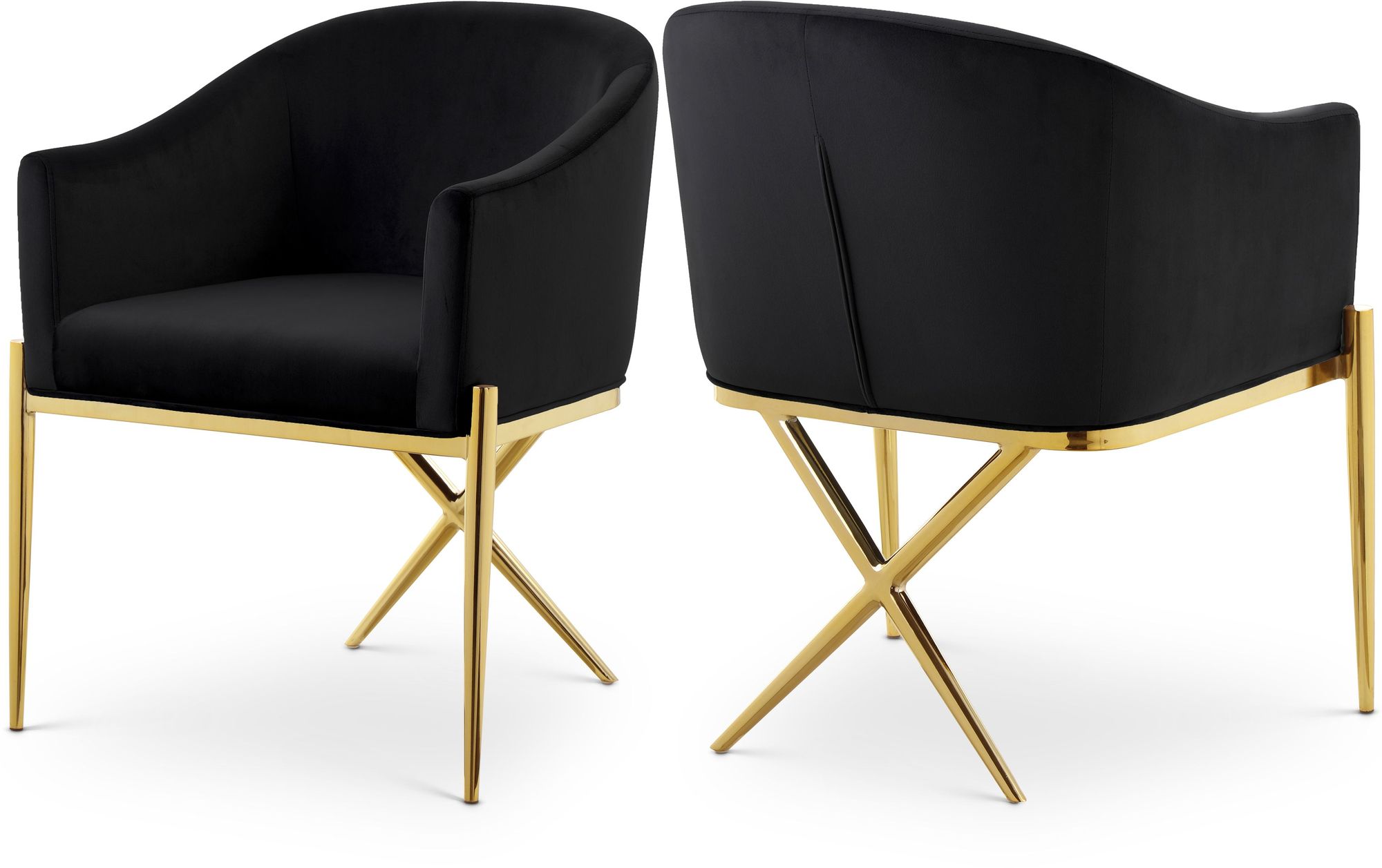Xavier Velvet Dining Chair with Gold Steel Legs