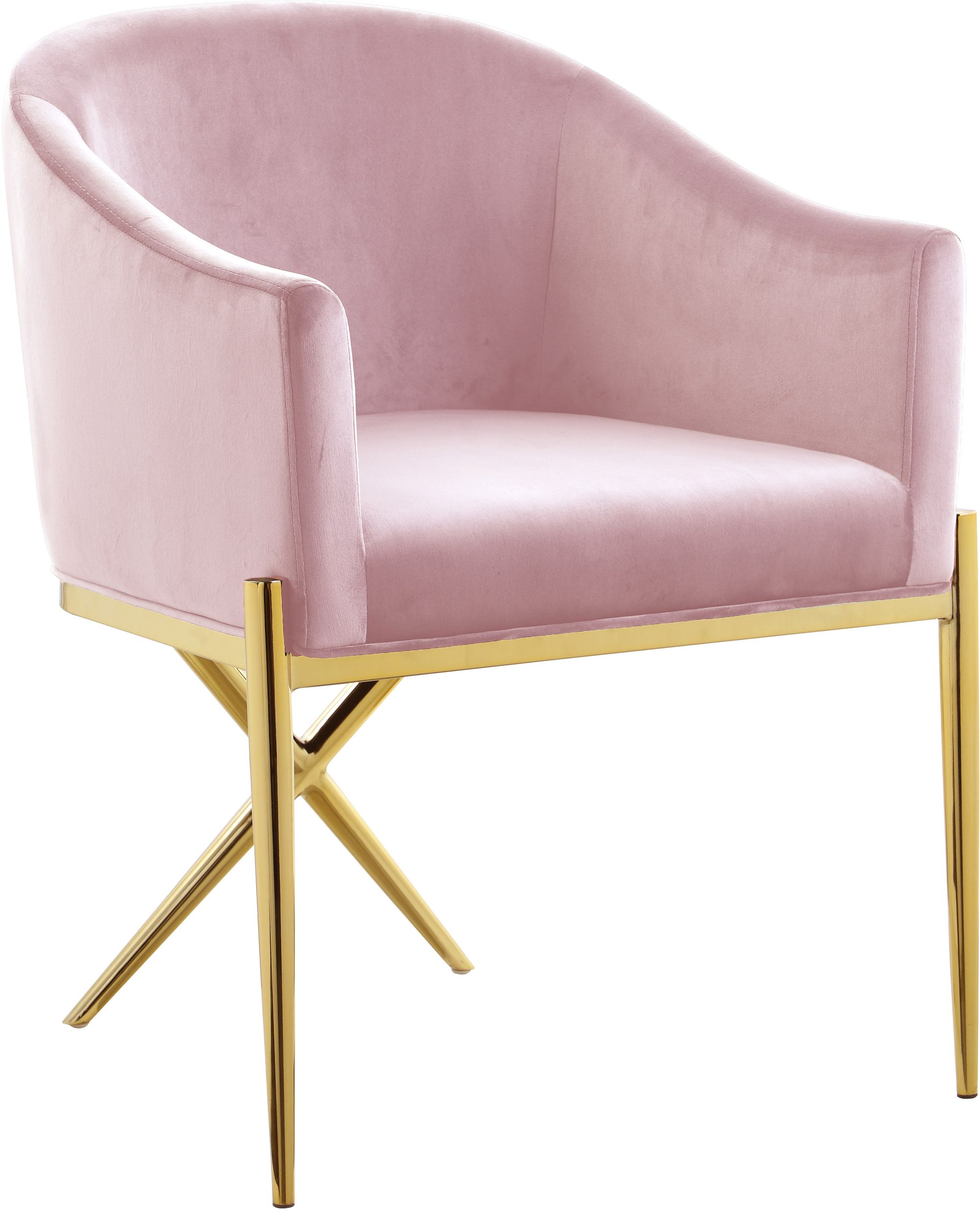 Xavier Velvet Dining Chair with Gold Steel Legs