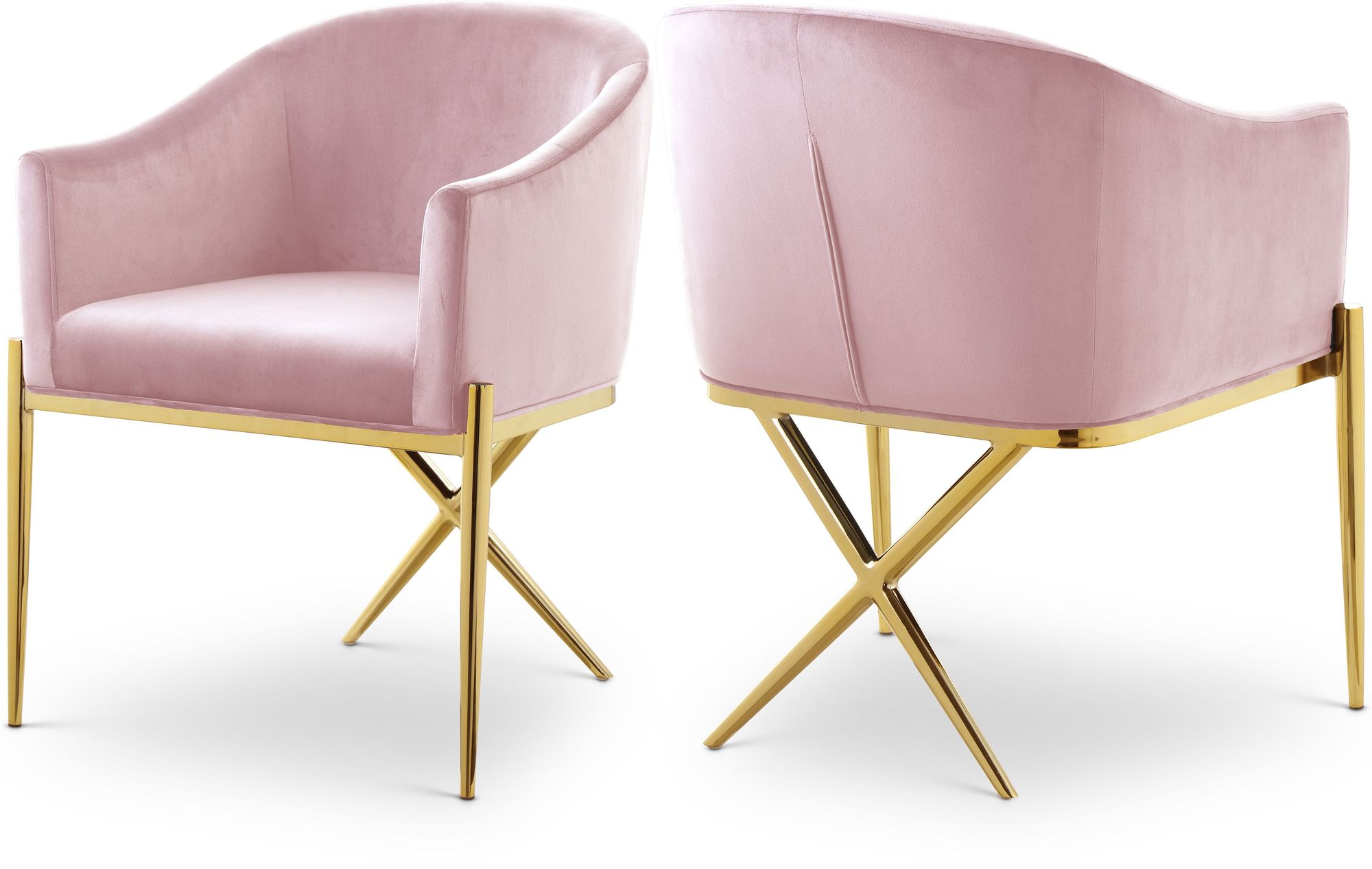 Xavier Velvet Dining Chair with Gold Steel Legs