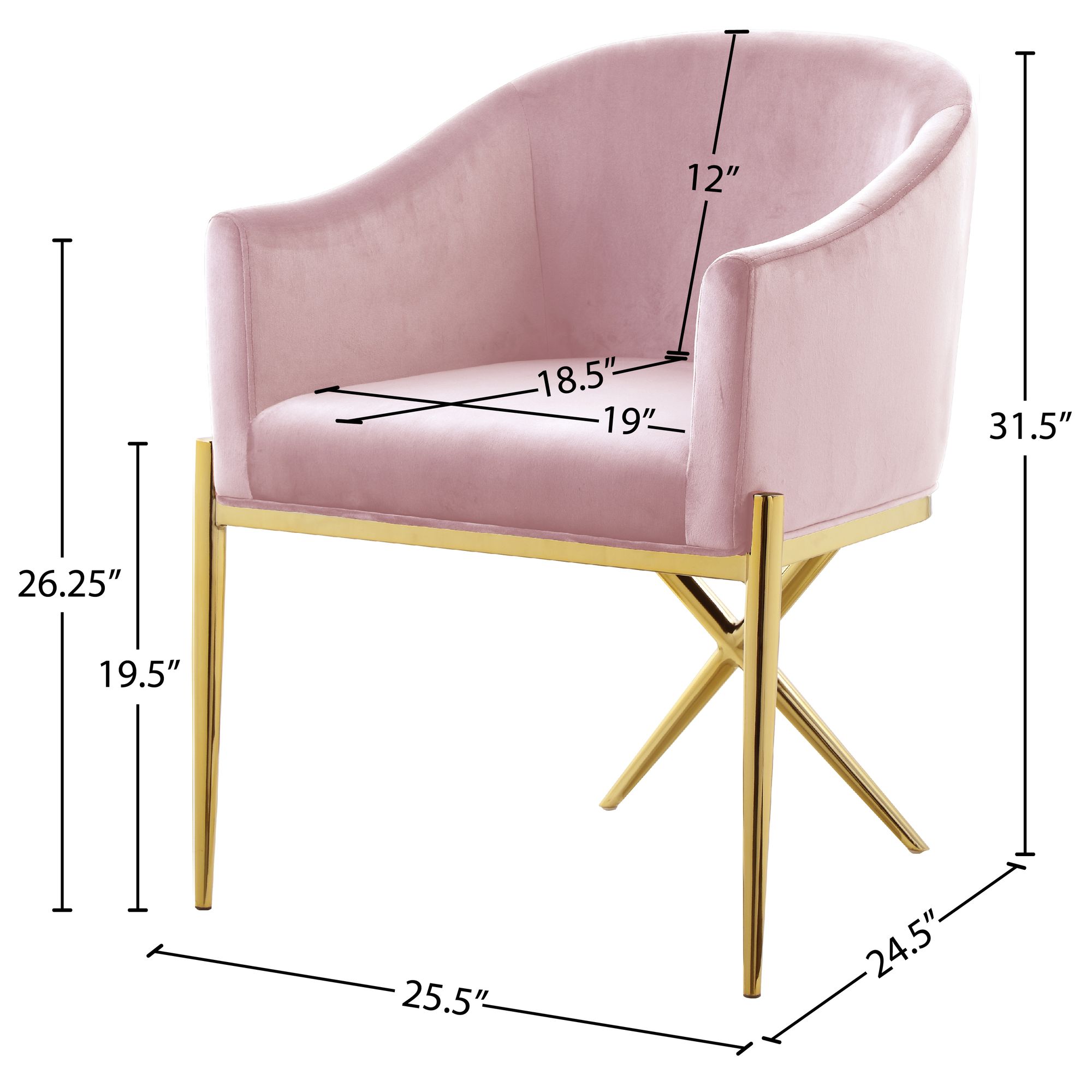 Xavier Velvet Dining Chair with Gold Steel Legs
