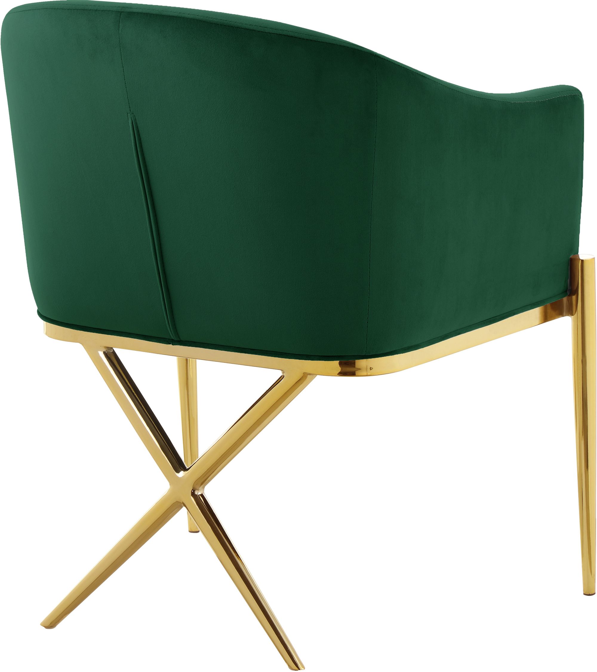 Xavier Velvet Dining Chair with Gold Steel Legs