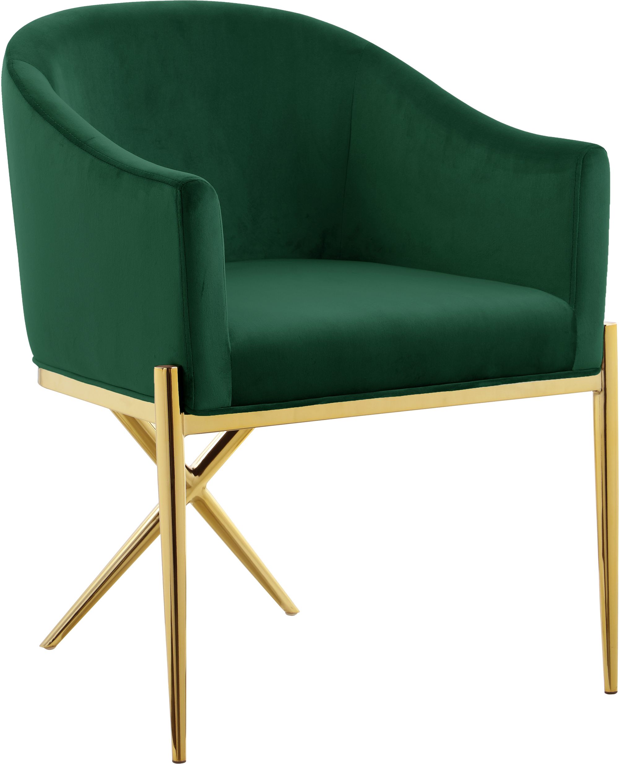 Xavier Velvet Dining Chair with Gold Steel Legs