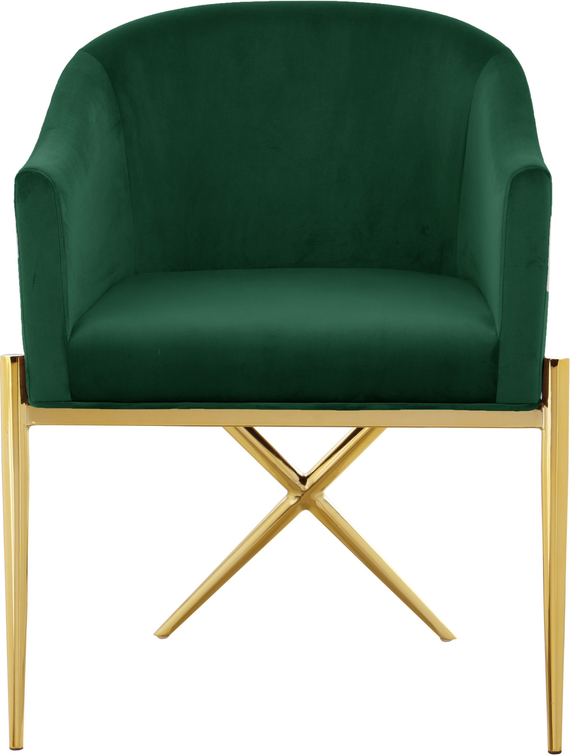 Xavier Velvet Dining Chair with Gold Steel Legs