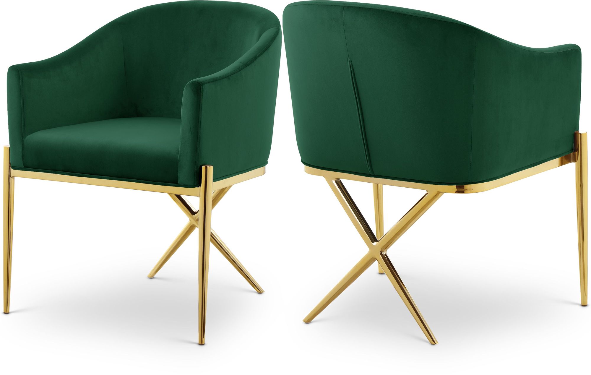 Xavier Velvet Dining Chair with Gold Steel Legs