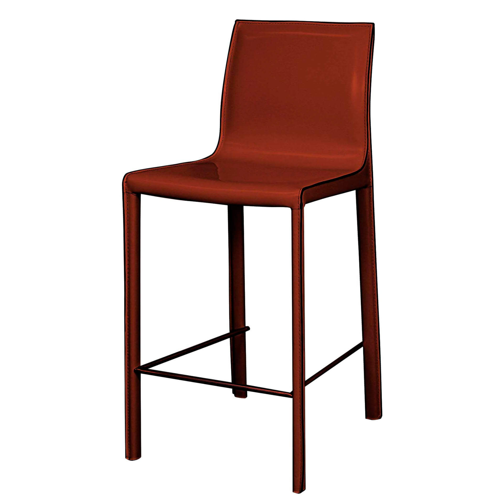 Gervin Recycled Leather Counter Stool - Thumbnail 3