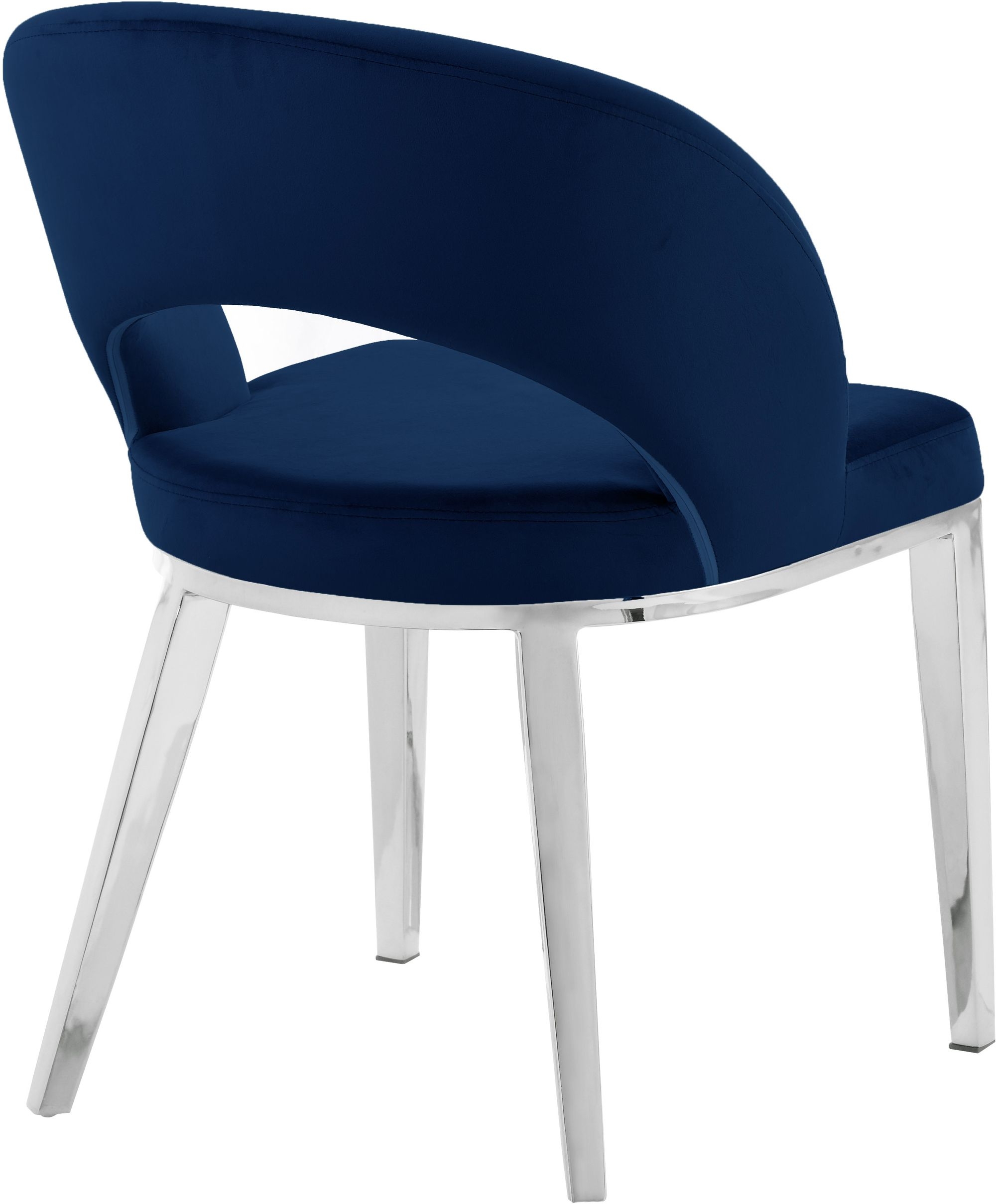 Roberto Velvet Dining Chair with Chrome Iron Legs