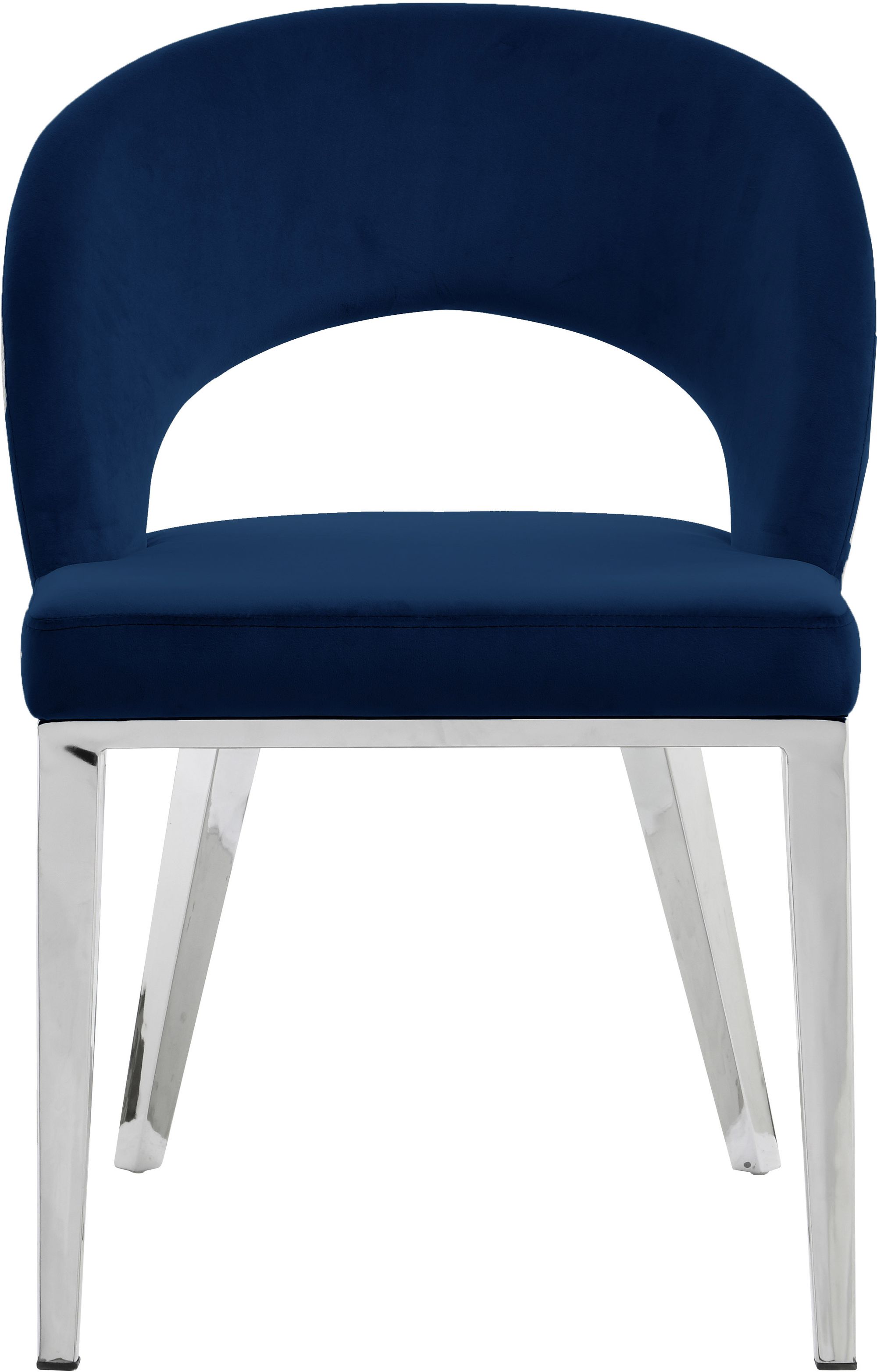 Roberto Velvet Dining Chair with Chrome Iron Legs