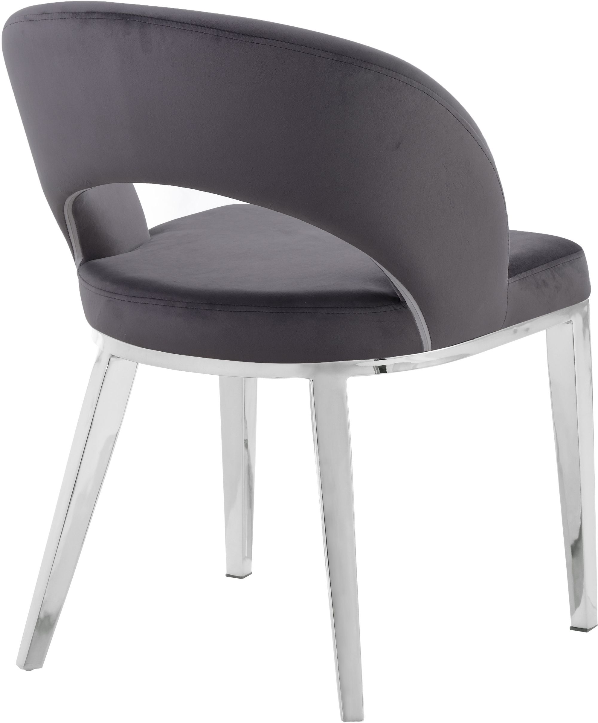 Roberto Velvet Dining Chair with Chrome Iron Legs