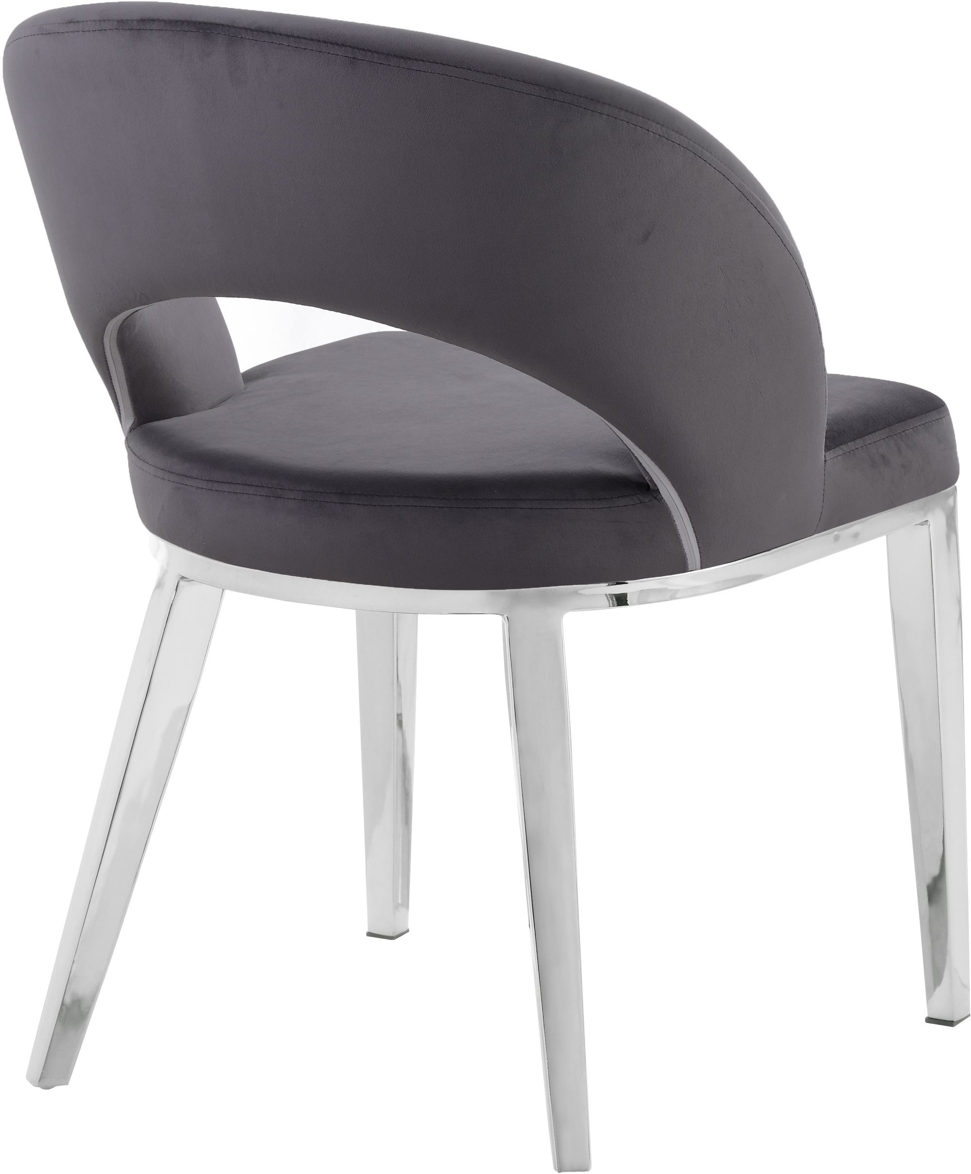 Roberto Velvet Dining Chair with Chrome Iron Legs