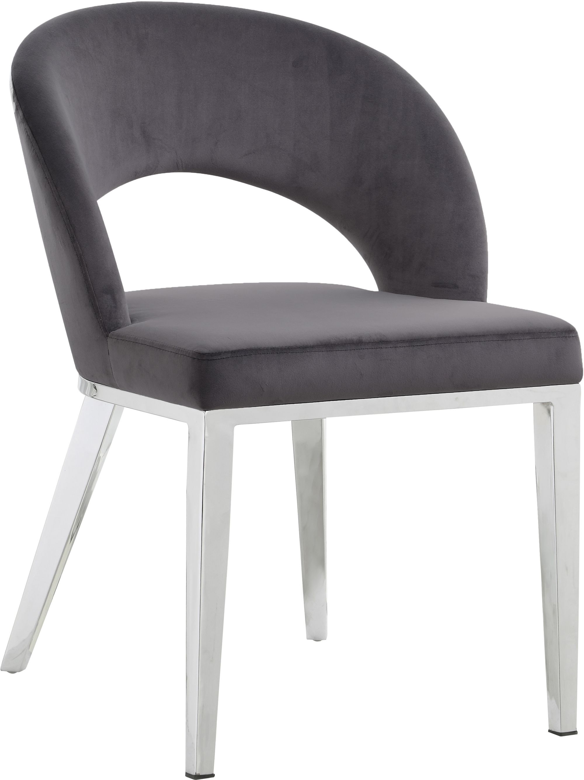 Roberto Velvet Dining Chair with Chrome Iron Legs