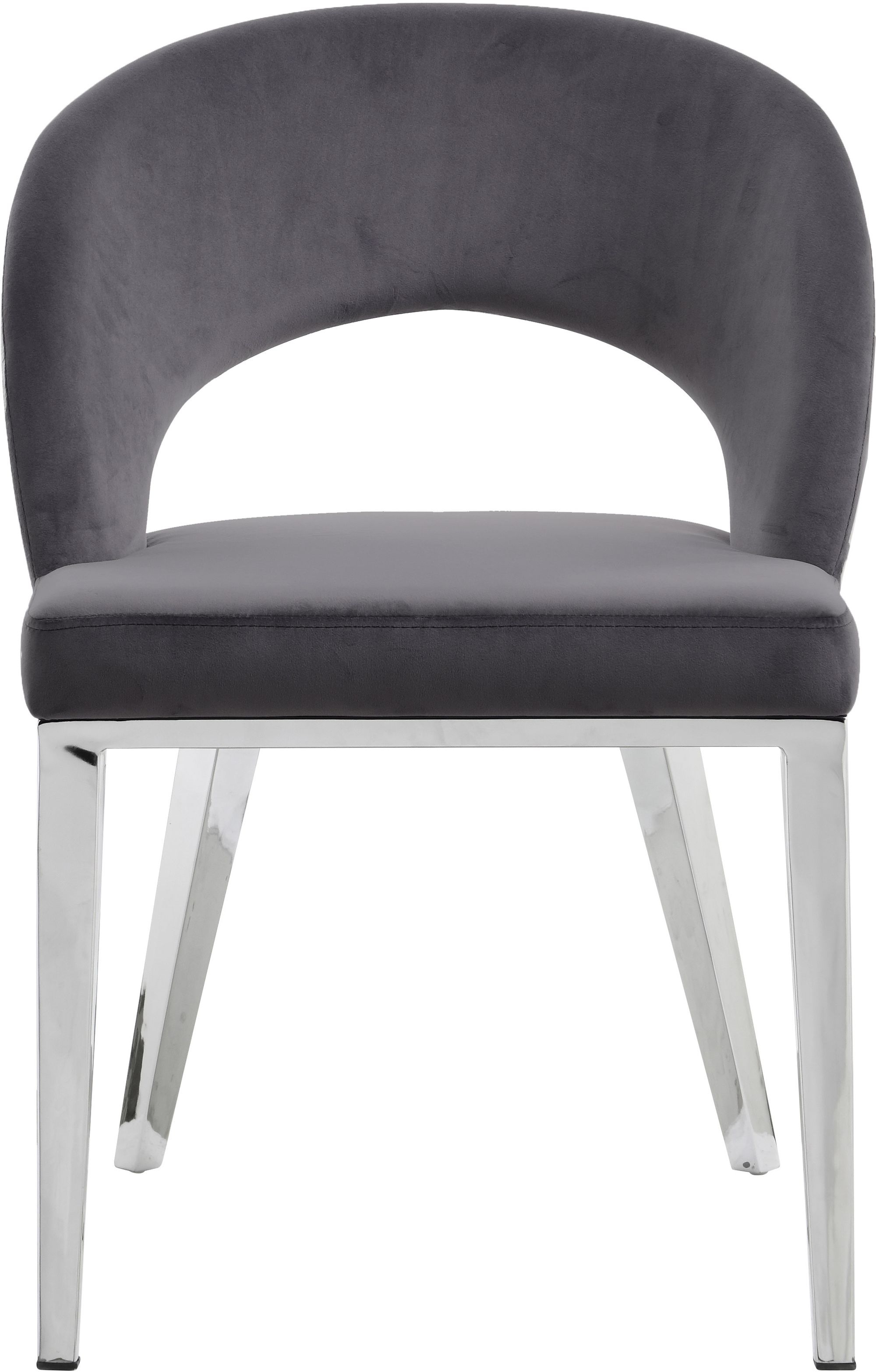 Roberto Velvet Dining Chair with Chrome Iron Legs